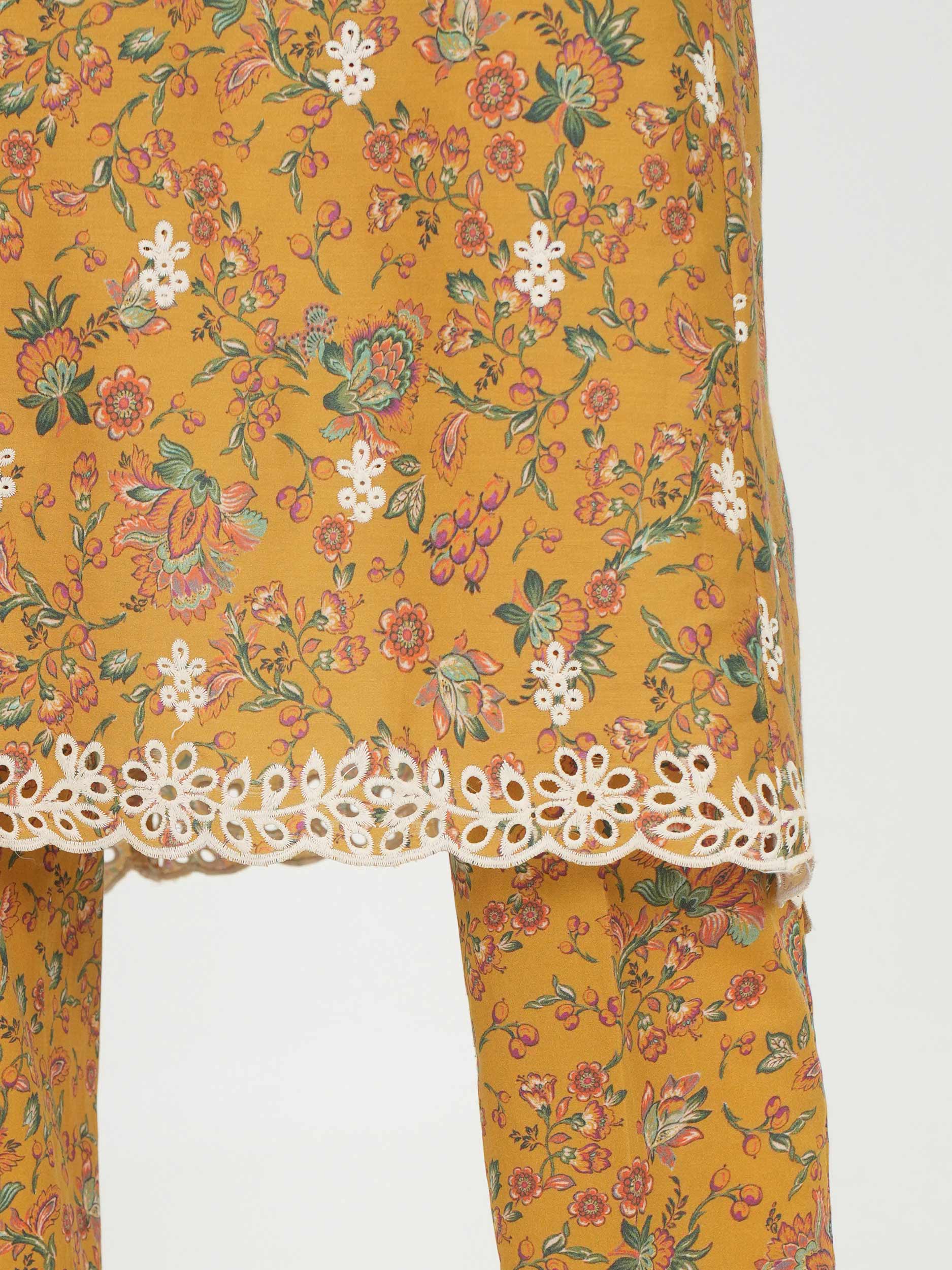 2 Piece Satin Suit- Embroidered (Pret) - Image 6