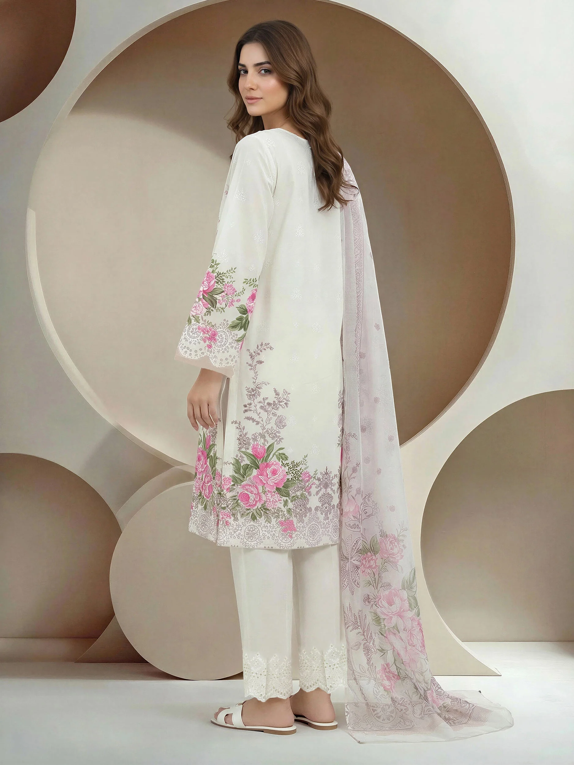 3 Piece Lawn Suit- Embroidered (Pret) - Image 3