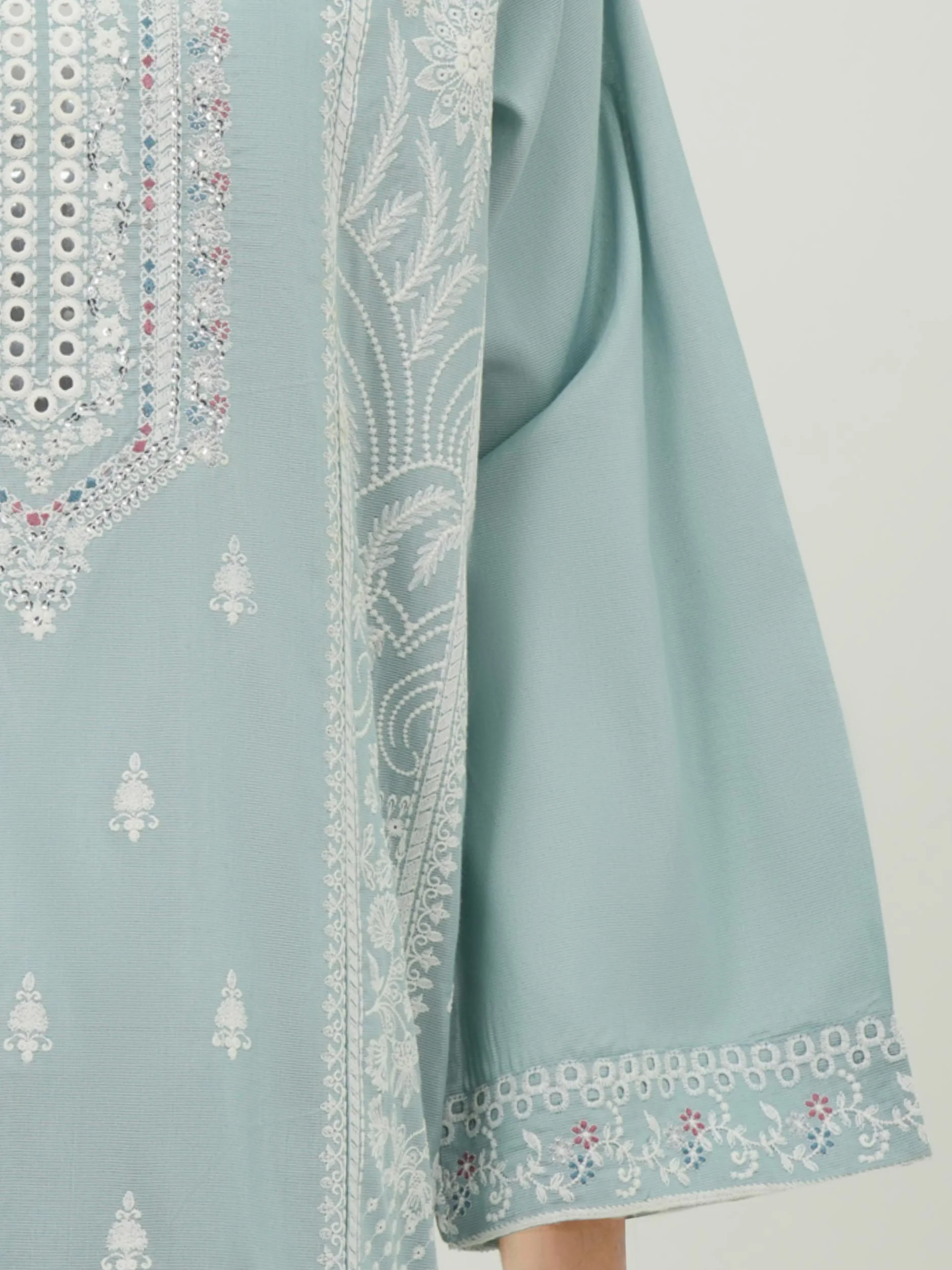 2 Piece Cotton Net Suit- Embroidered (Pret) - Image 5