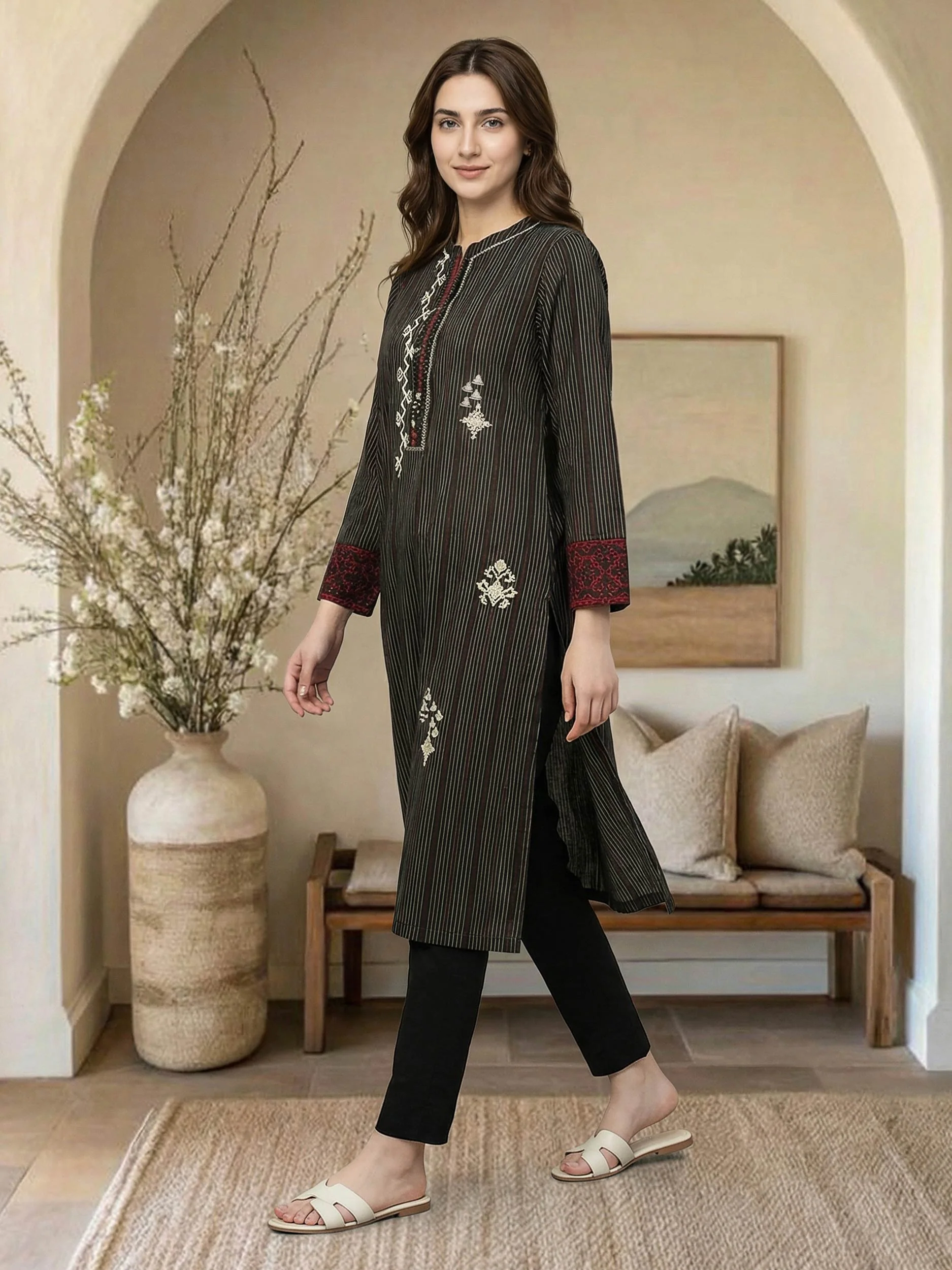 Yarn Dyed Shirt- Embroidered (Pret) - Image 2