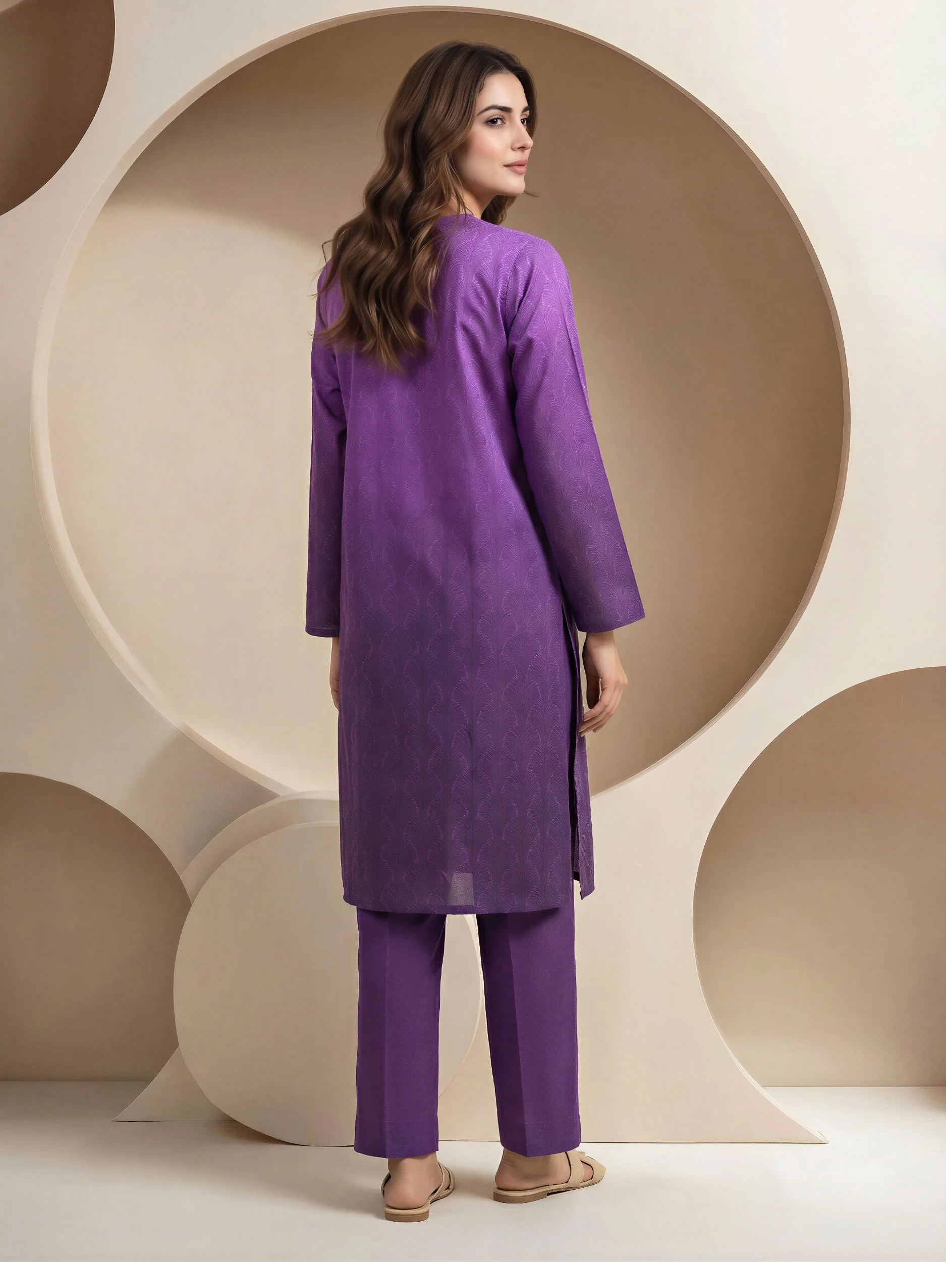 2 Piece Lawn Slub Suit- Embroidered (Pret) - Image 3