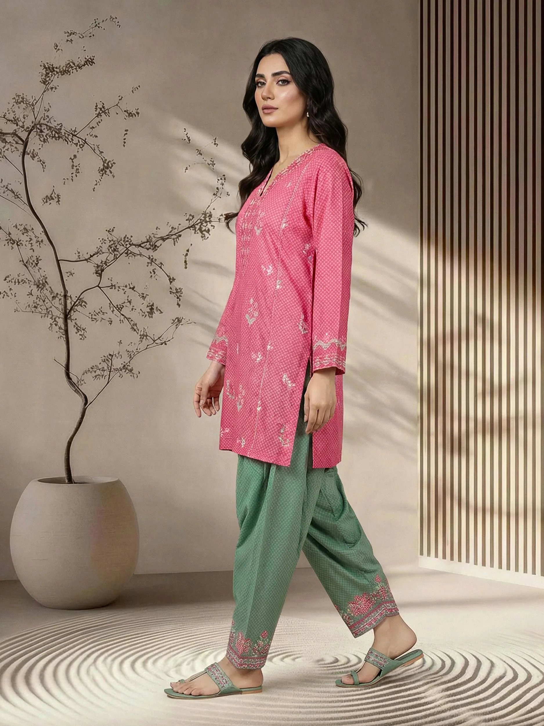 2 Piece Lawn Suit- Embroidered (Pret) - Image 3