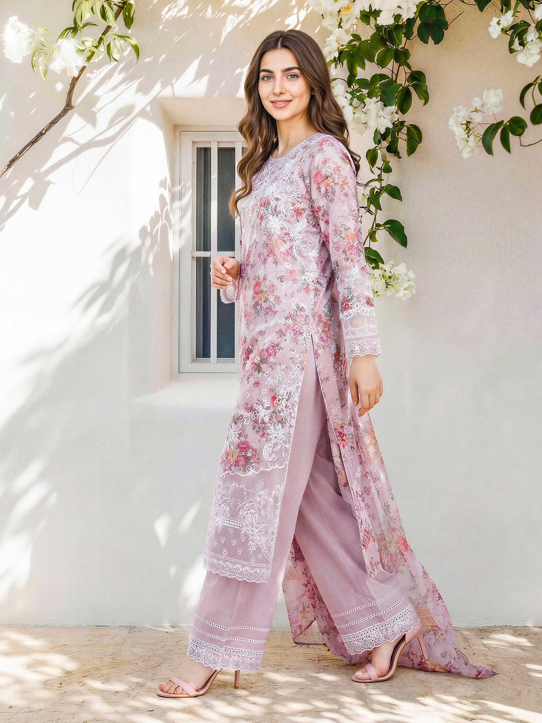 3 Piece Lawn Suit- Embroidered (Pret) - Image 2