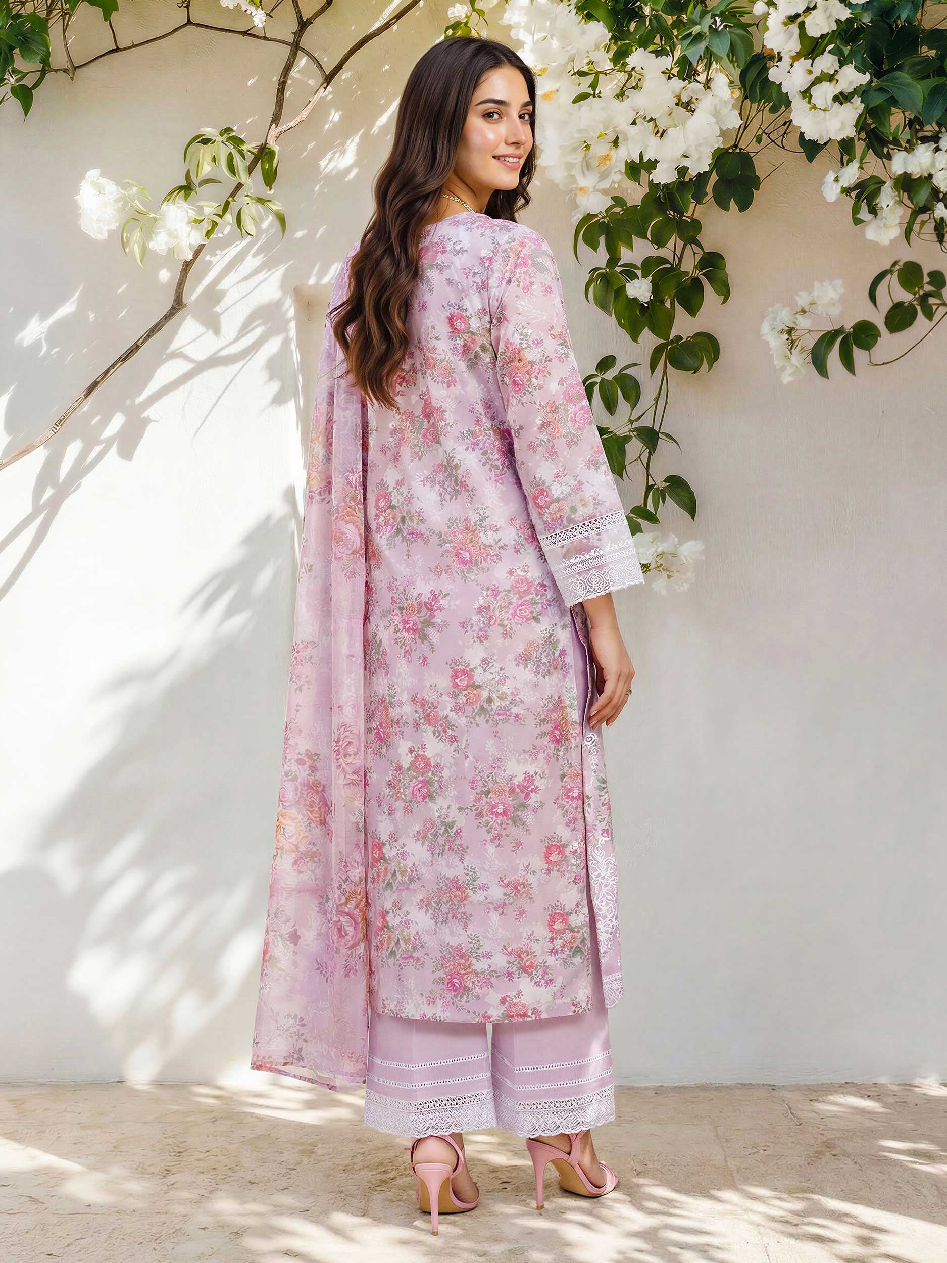 3 Piece Lawn Suit- Embroidered (Pret) - Image 3