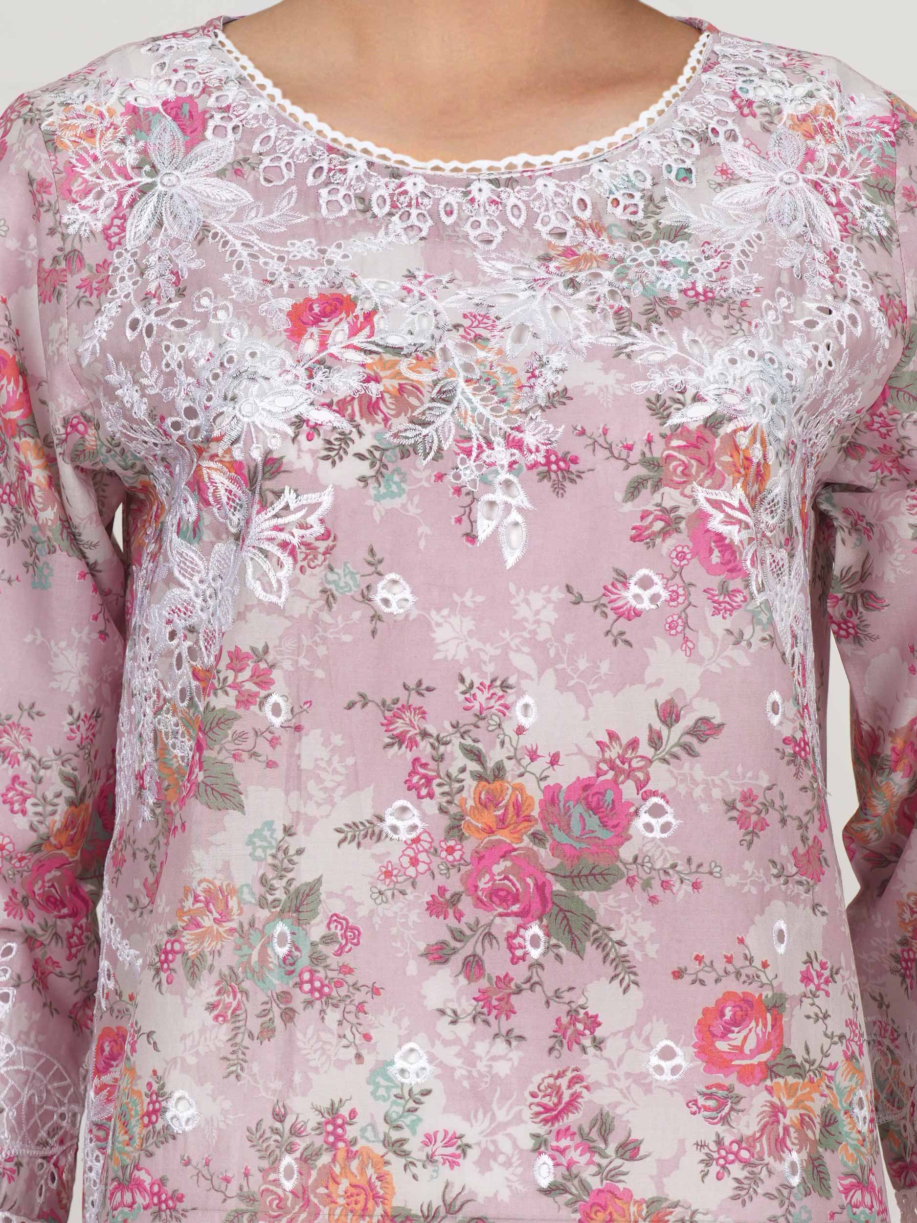 3 Piece Lawn Suit- Embroidered (Pret) - Image 4