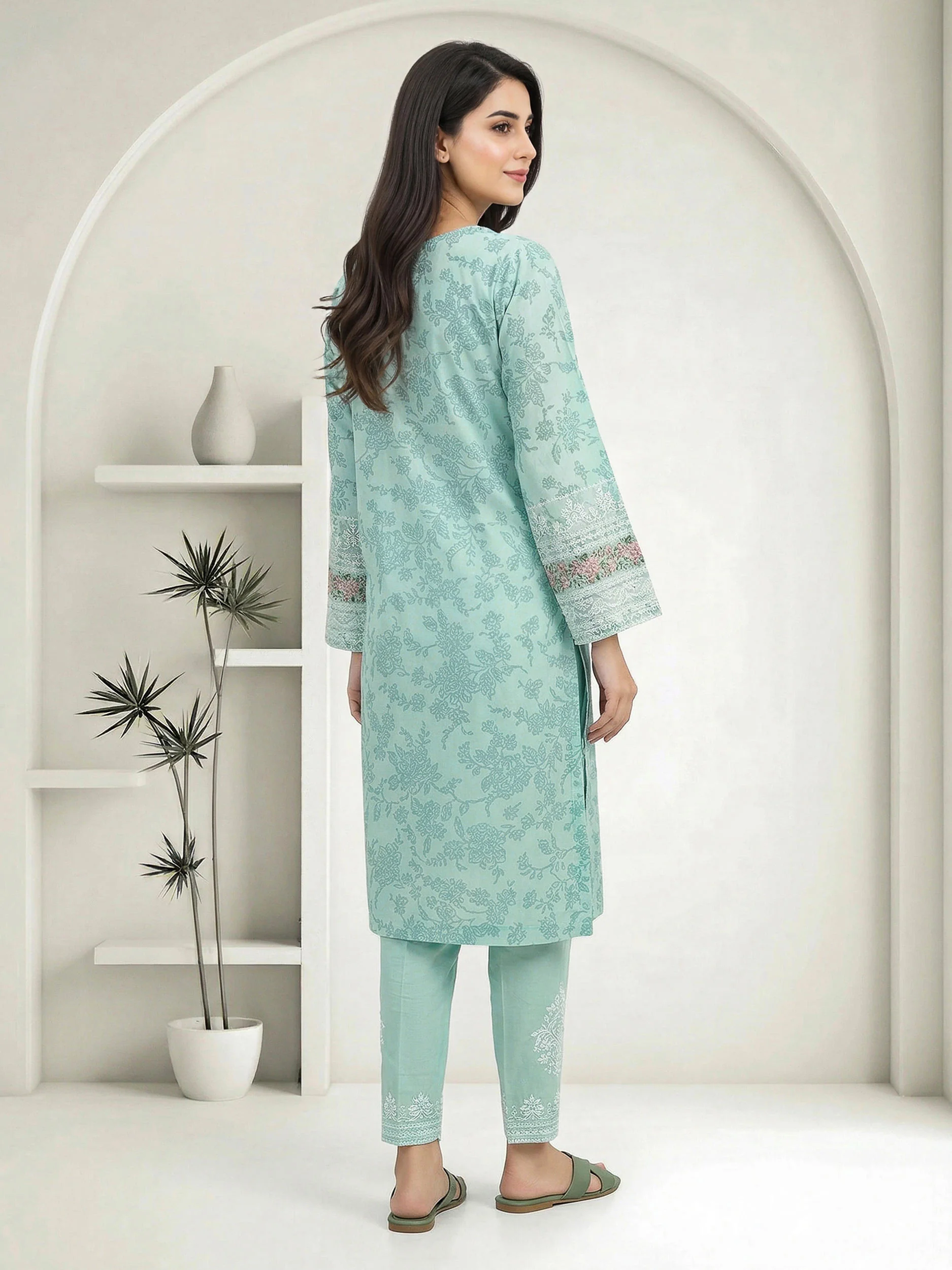 2 Piece Lawn Suit- Embroidered (Pret) - Image 2
