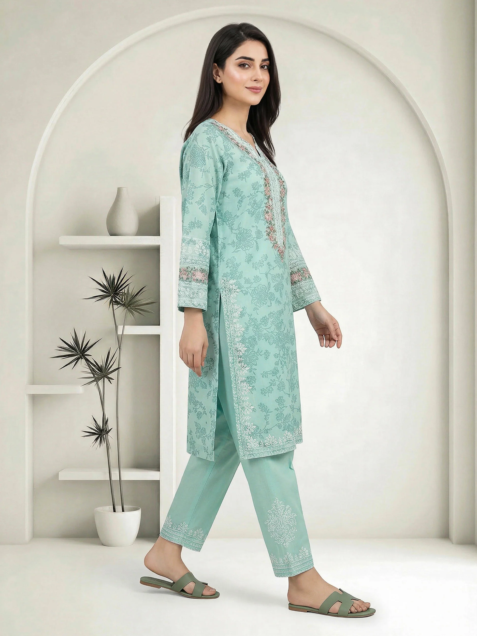 2 Piece Lawn Suit- Embroidered (Pret) - Image 3