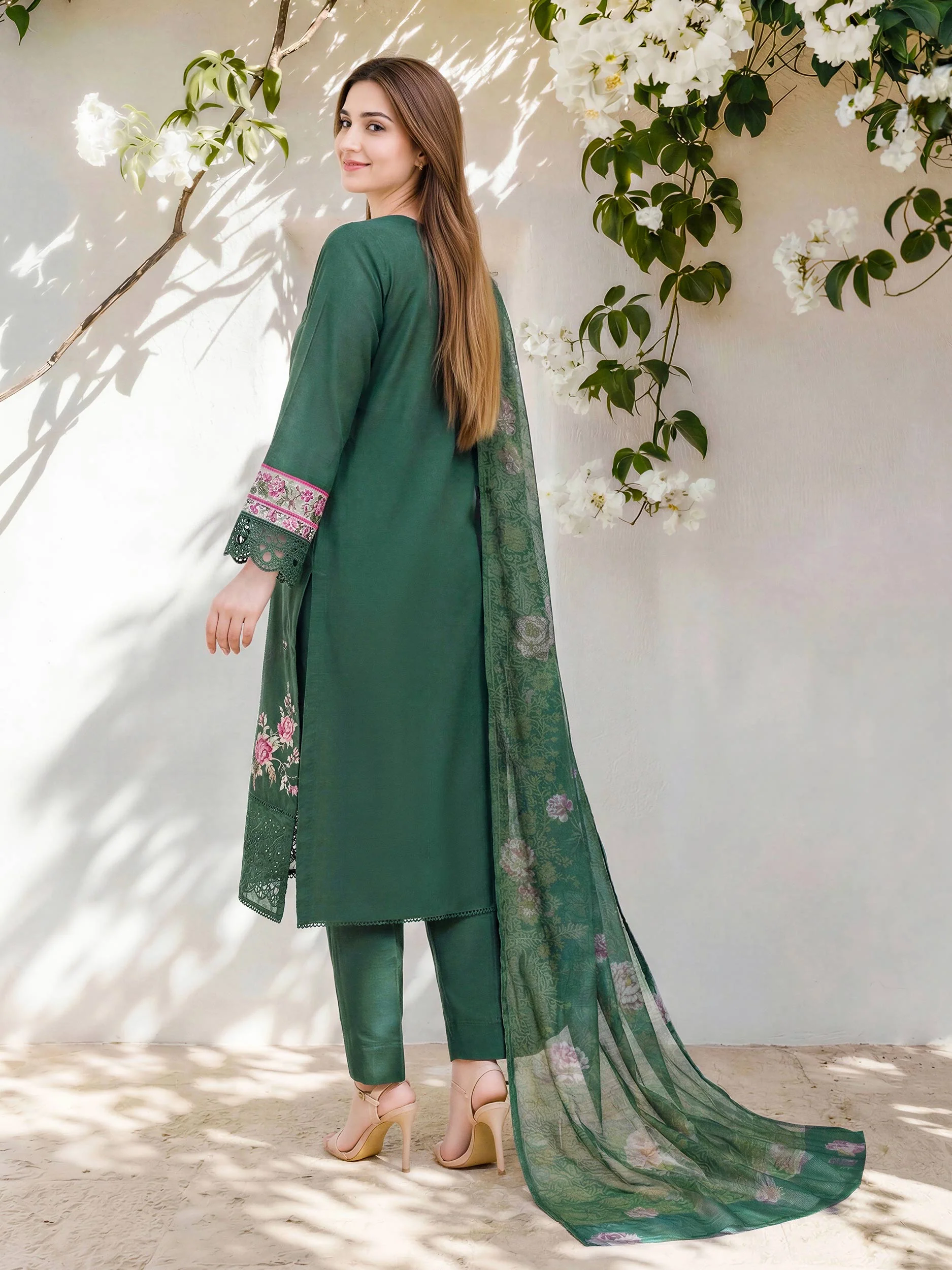 3 Piece Lawn Suit- Embroidered (Pret) - Image 3