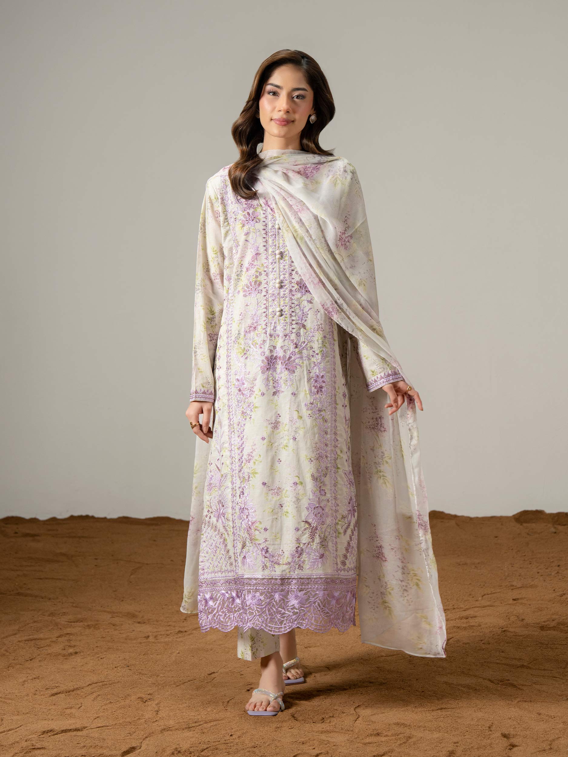 3 Piece Lawn Suit-Embroidered (Pret) - Image 2