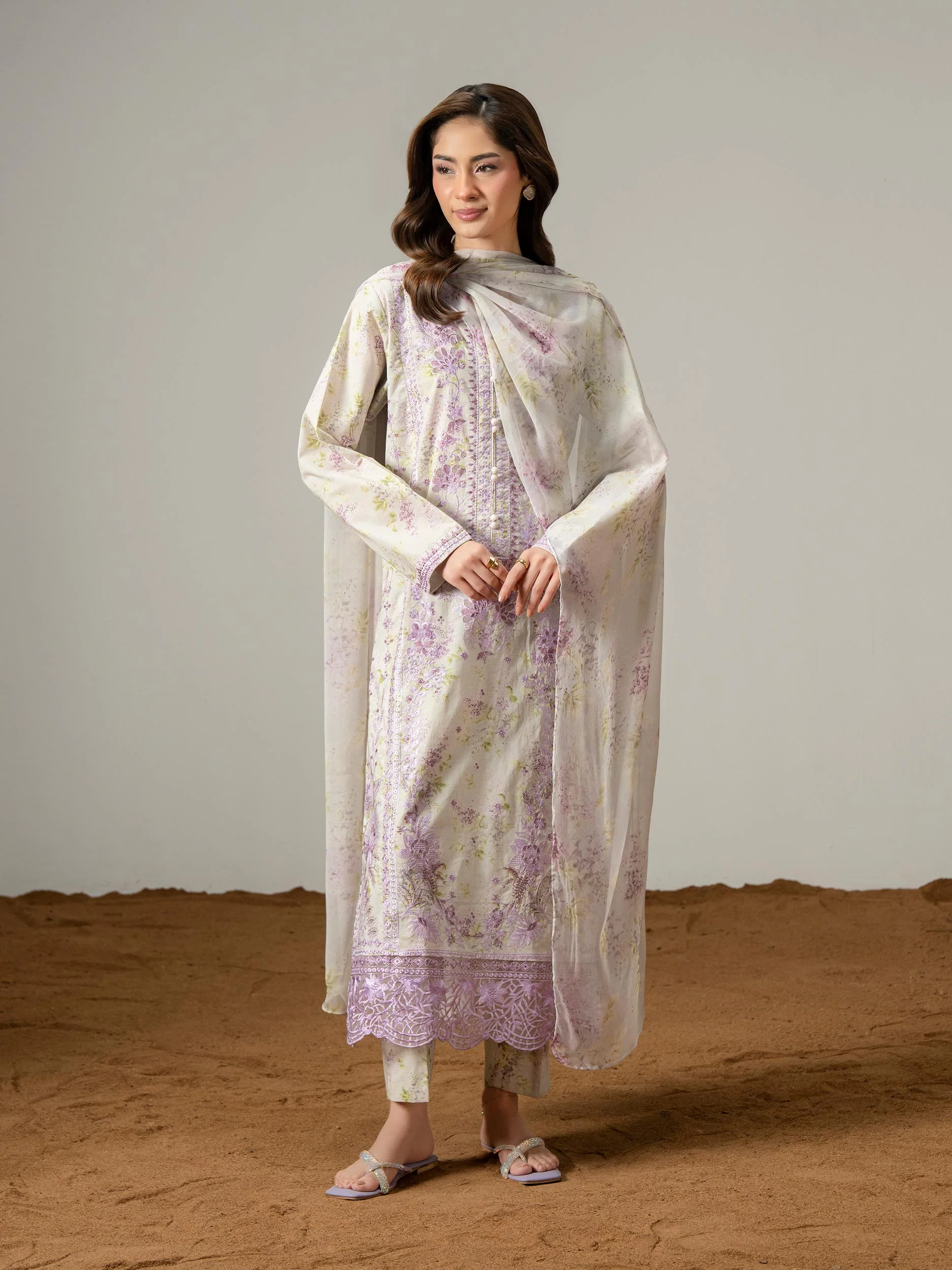 3 Piece Lawn Suit-Embroidered (Pret) - Image 3