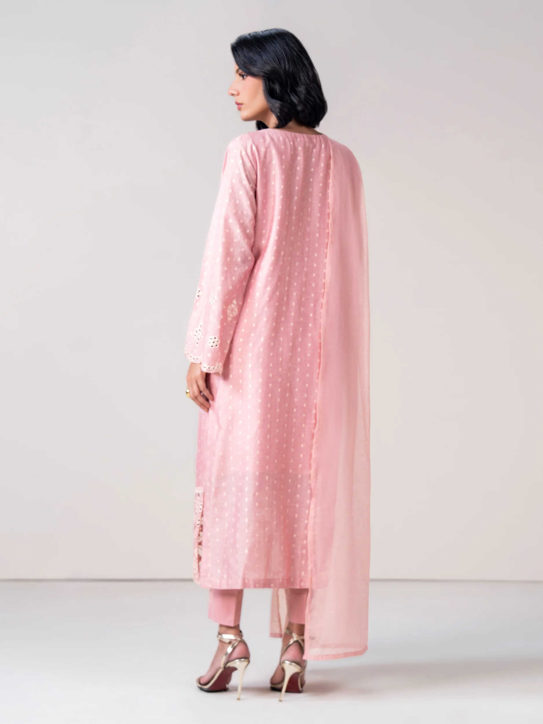 3 Piece Jacquard Suit- Embroidered (Pret) - Image 3