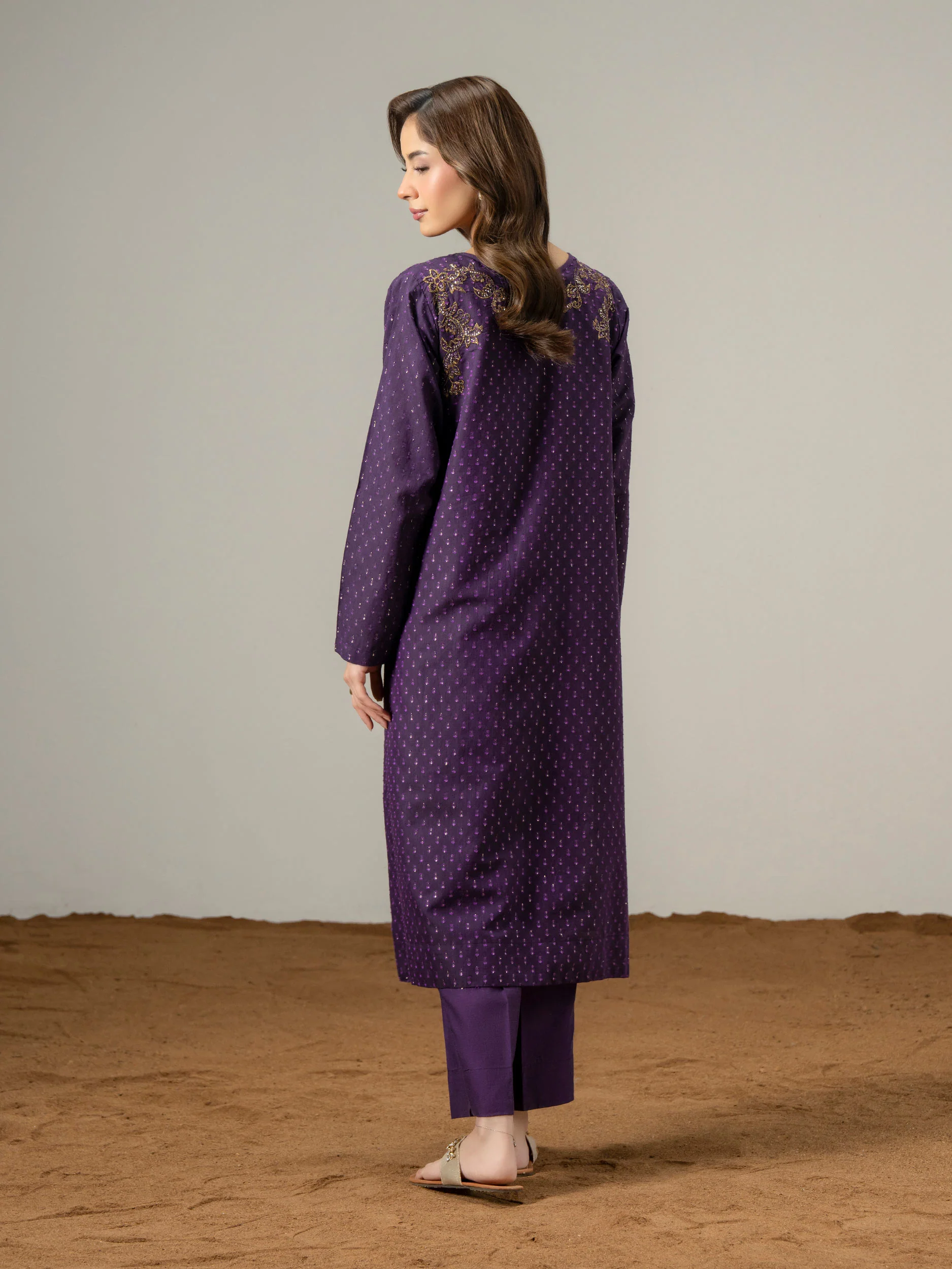 2 Piece Jacquard Suit-Embroidered (Pret) - Image 4