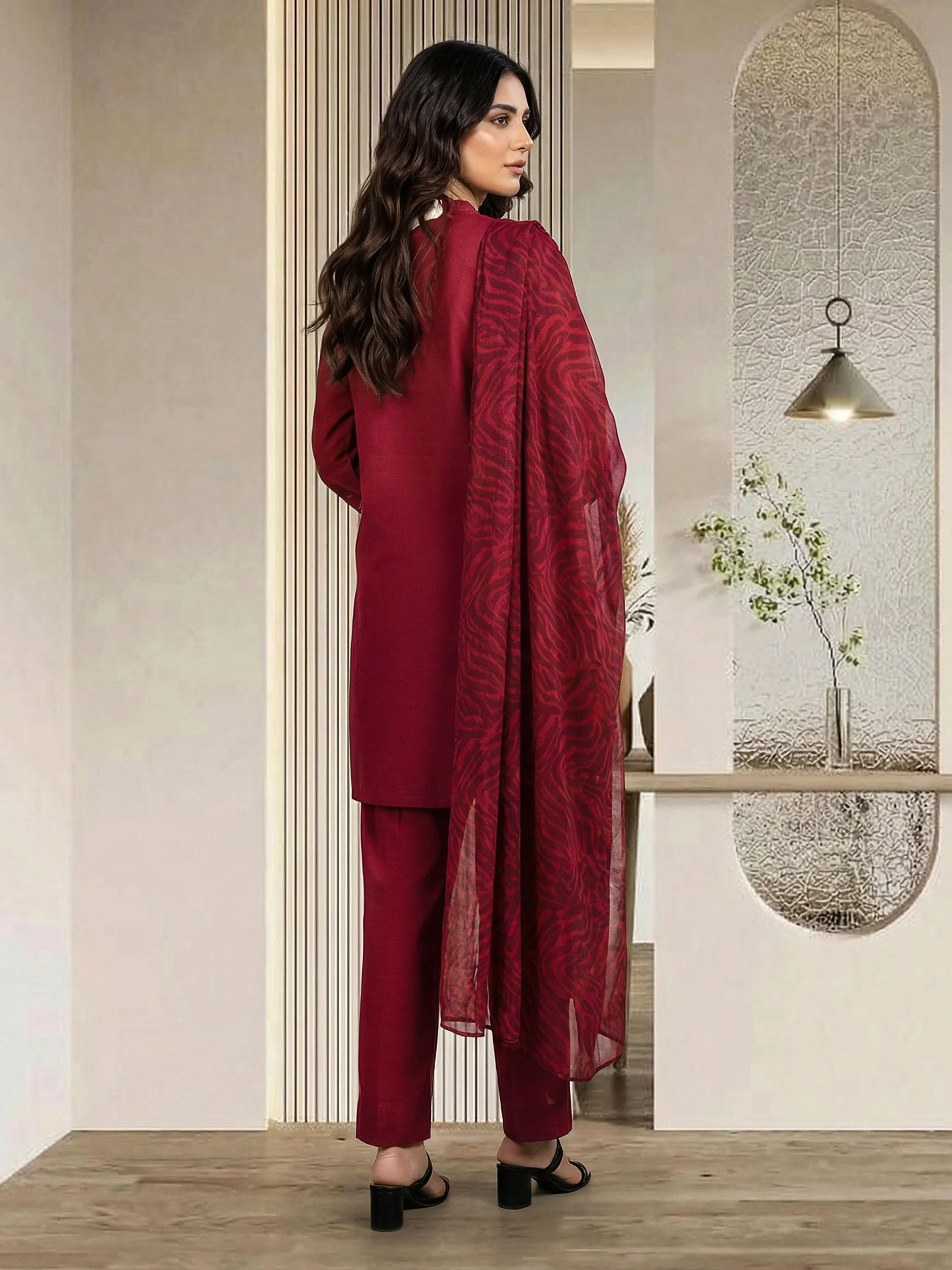 3 Piece Lawn Suit- Embroidered (Pret) - Image 3