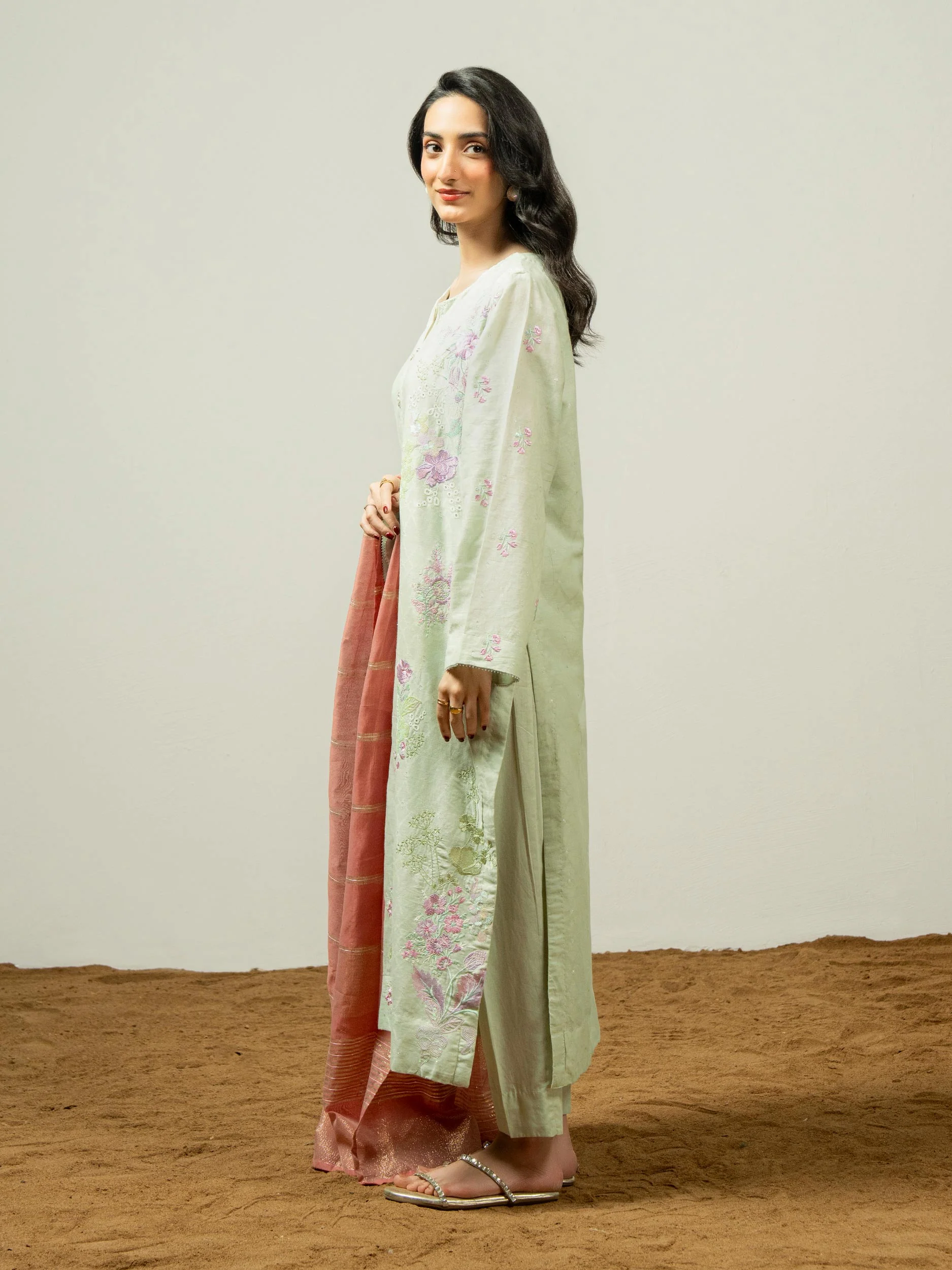 3 Piece Jacquard Suit-Embroidered (Pret) - Image 5