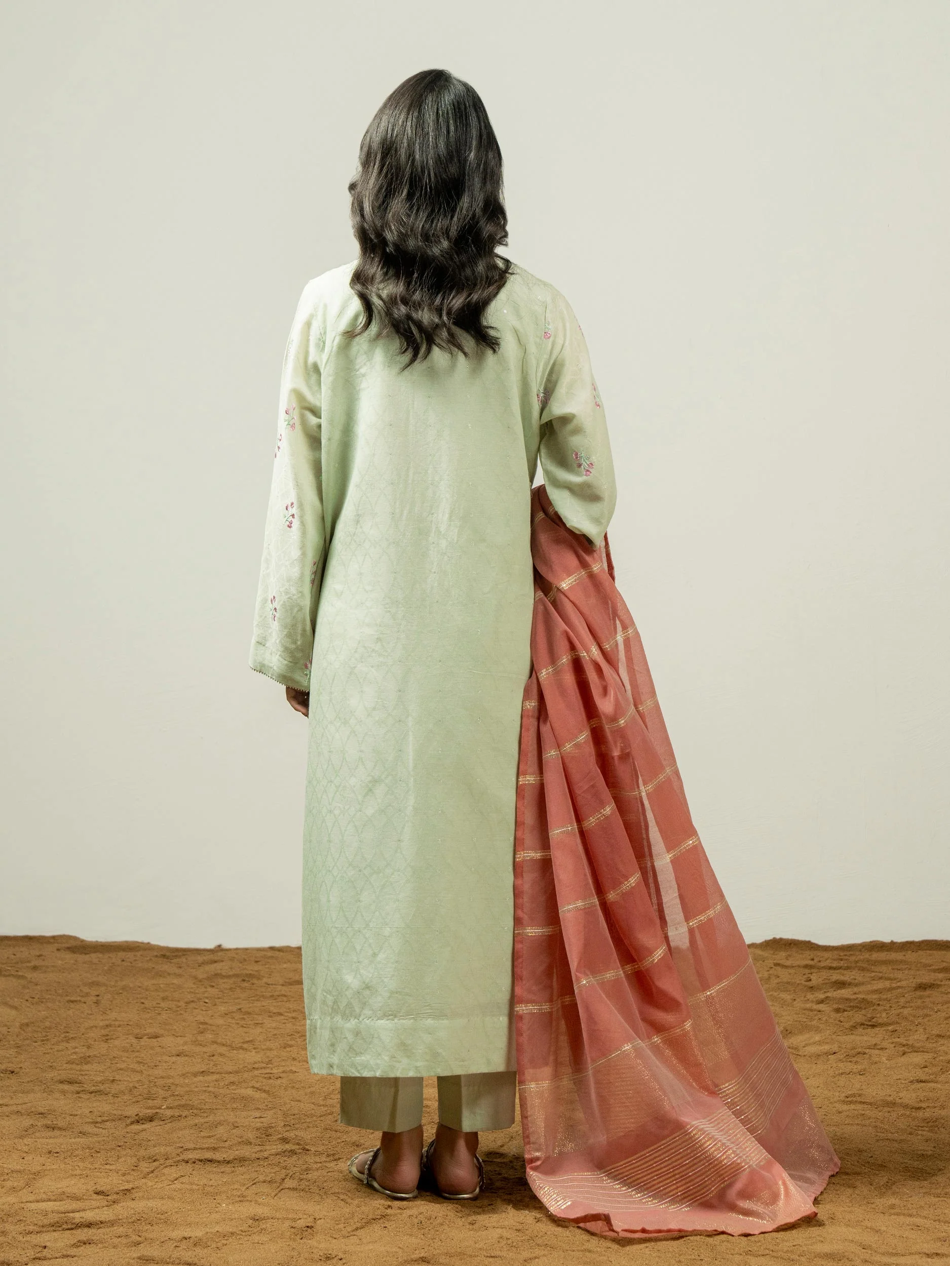 3 Piece Jacquard Suit-Embroidered (Pret) - Image 6
