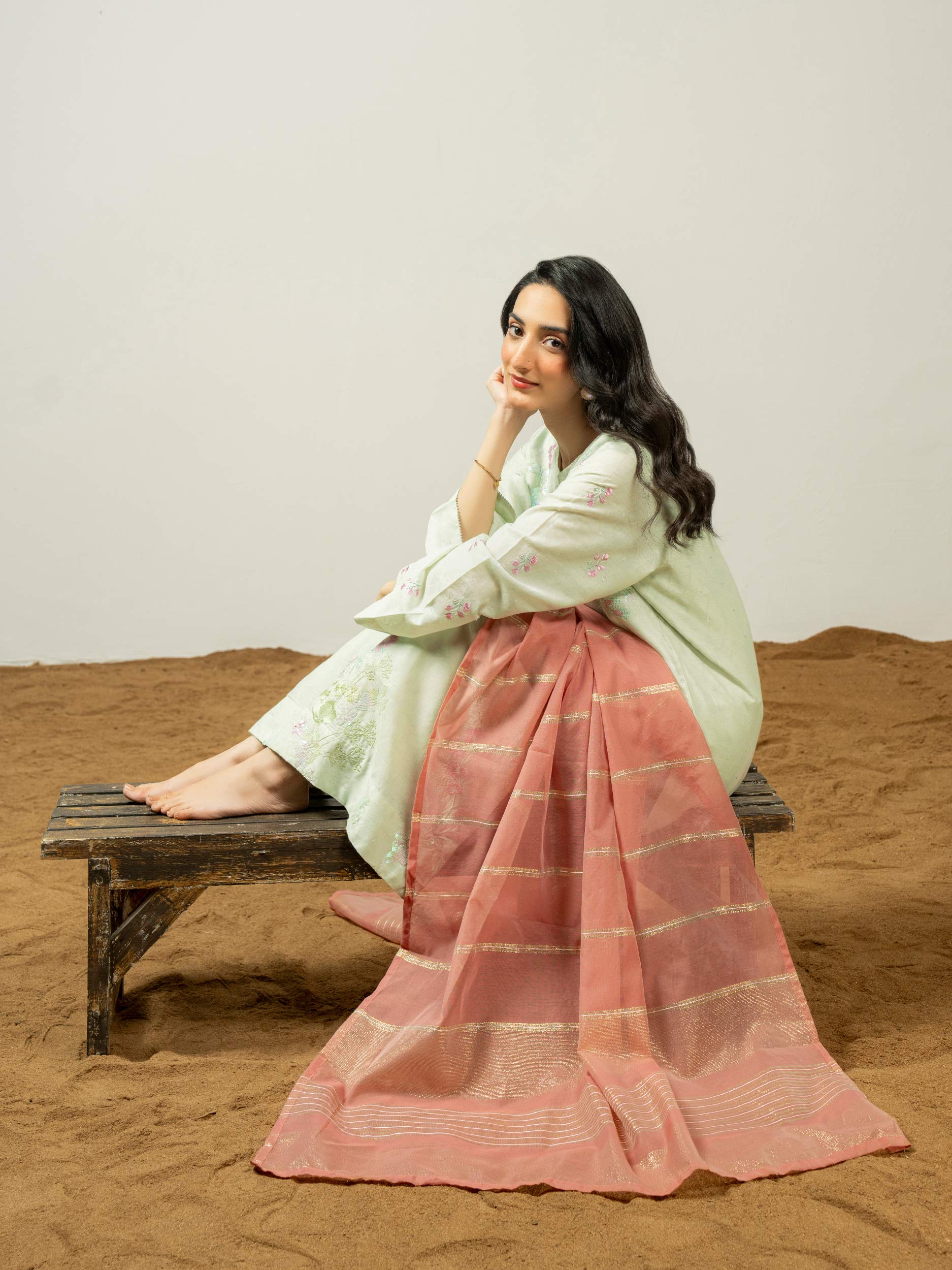 3 Piece Jacquard Suit-Embroidered (Pret) - Image 8