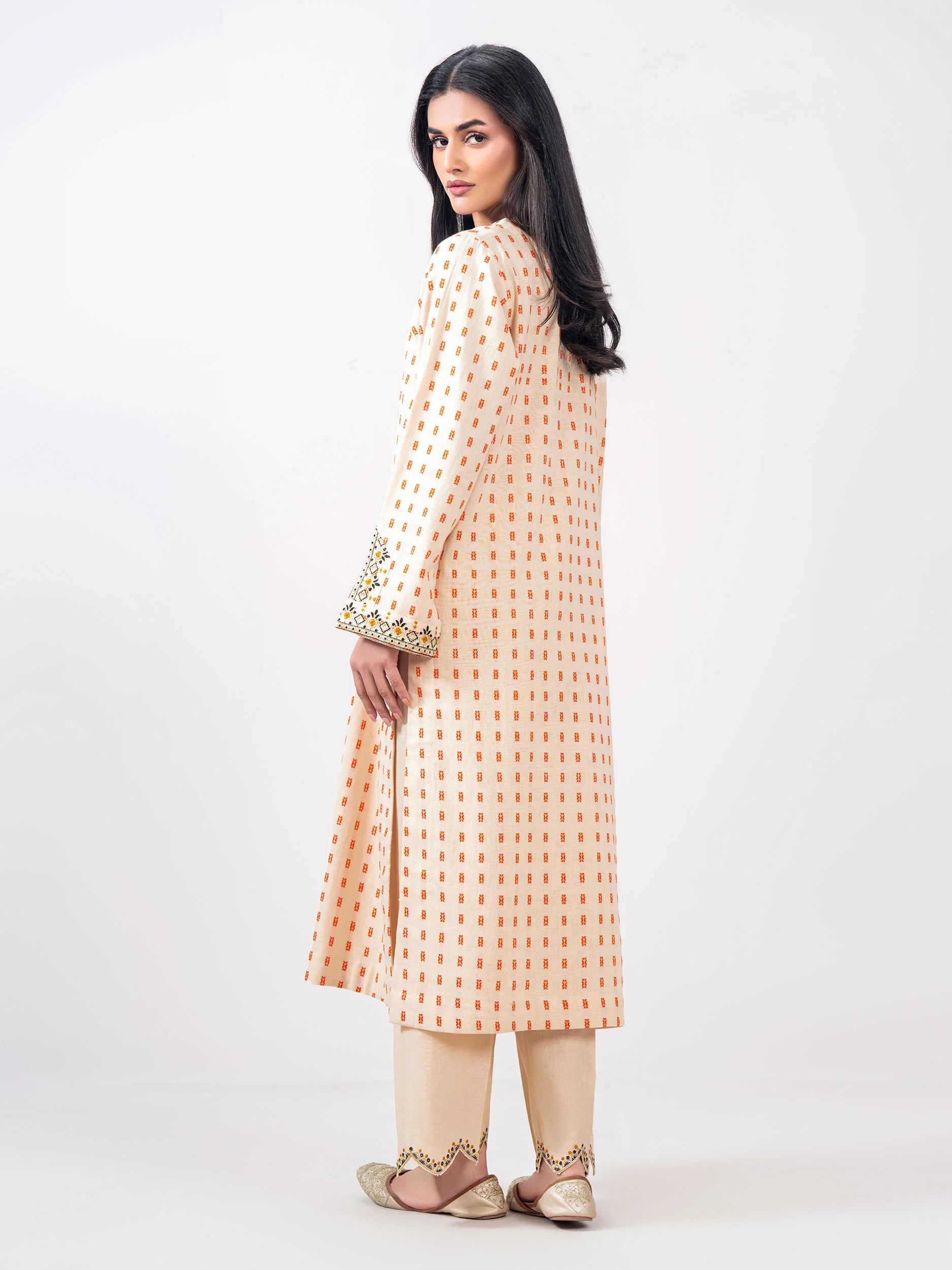 2 Piece Jacquard Suit- Embroidered (Pret) - Image 3