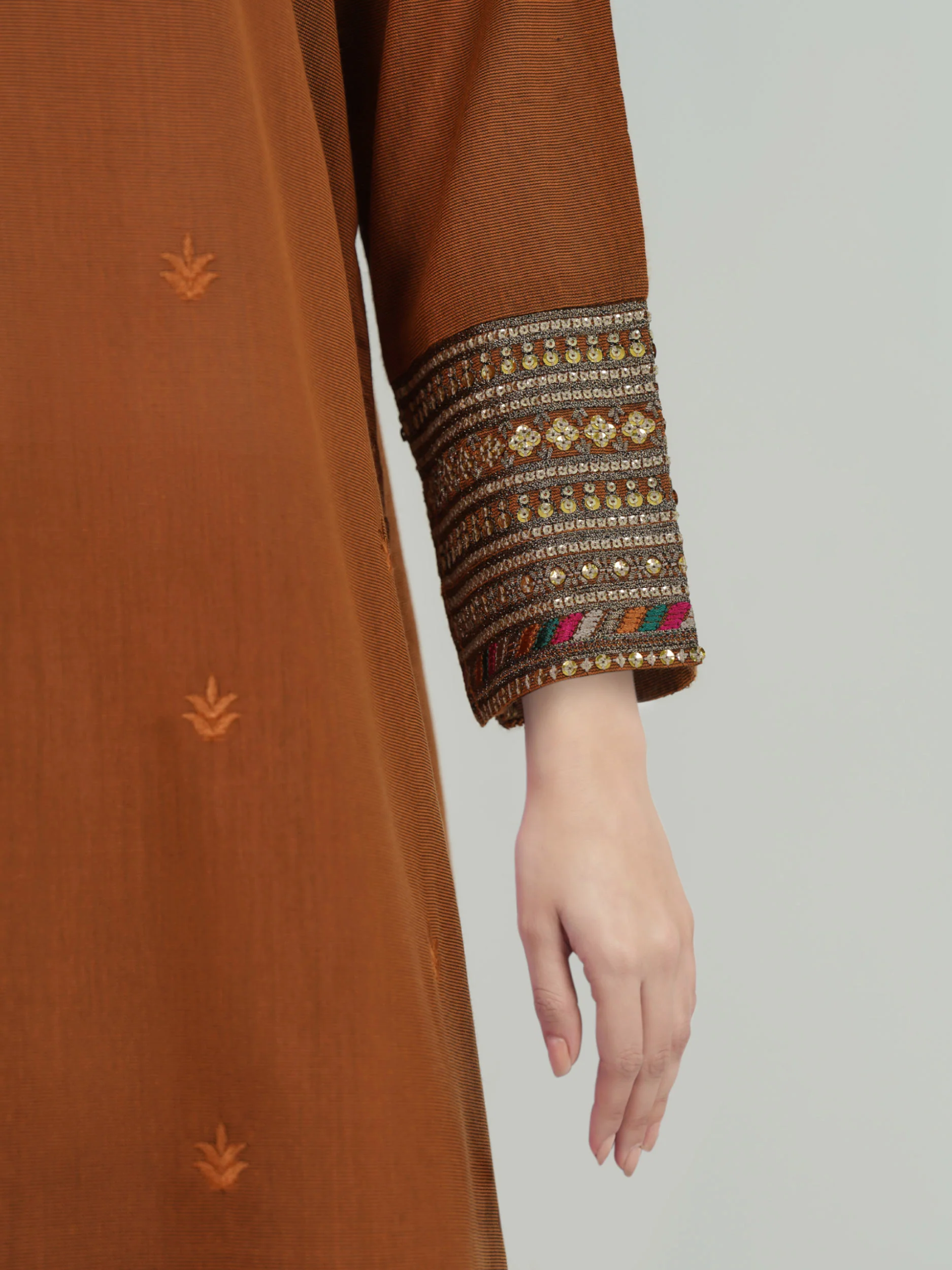 3 Piece Cotton Net Suit- Embroidered (Pret) - Image 7