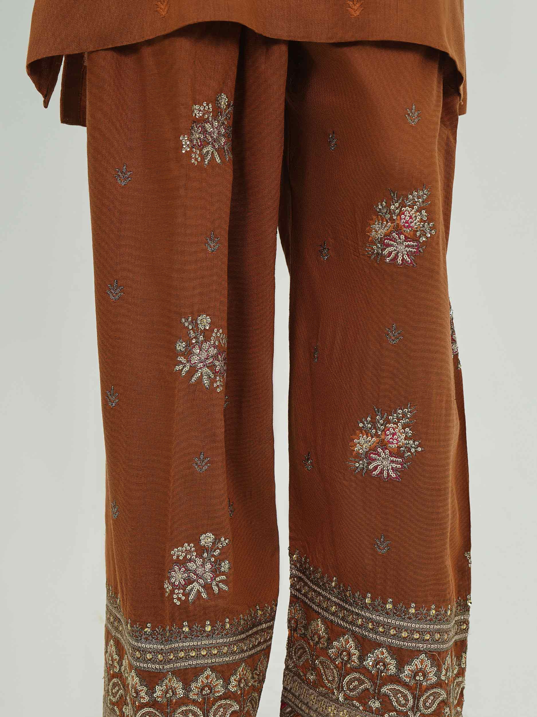 3 Piece Cotton Net Suit- Embroidered (Pret) - Image 8
