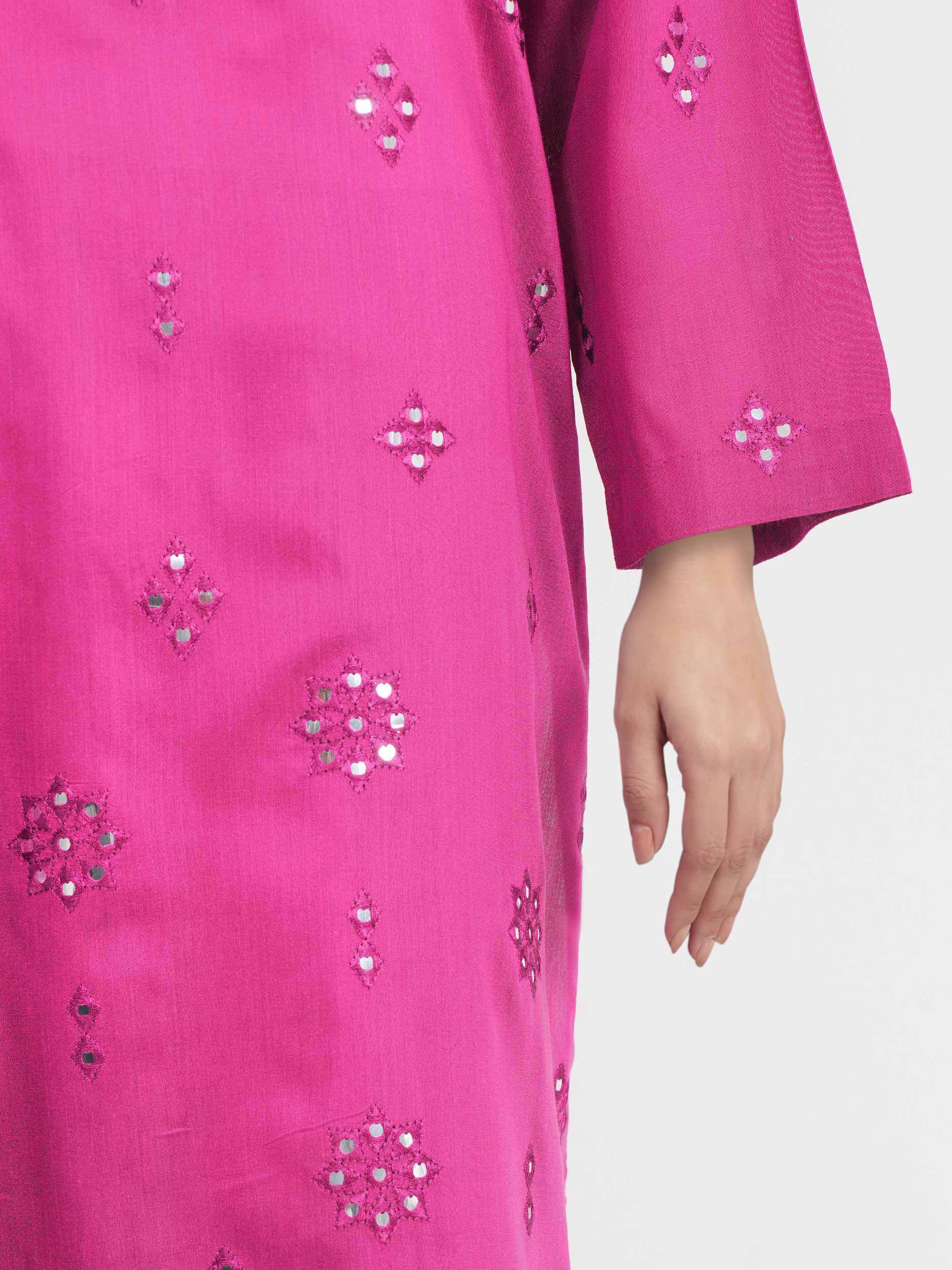 3 Piece Raw Silk Suit- Embroidered (Pret) - Image 4