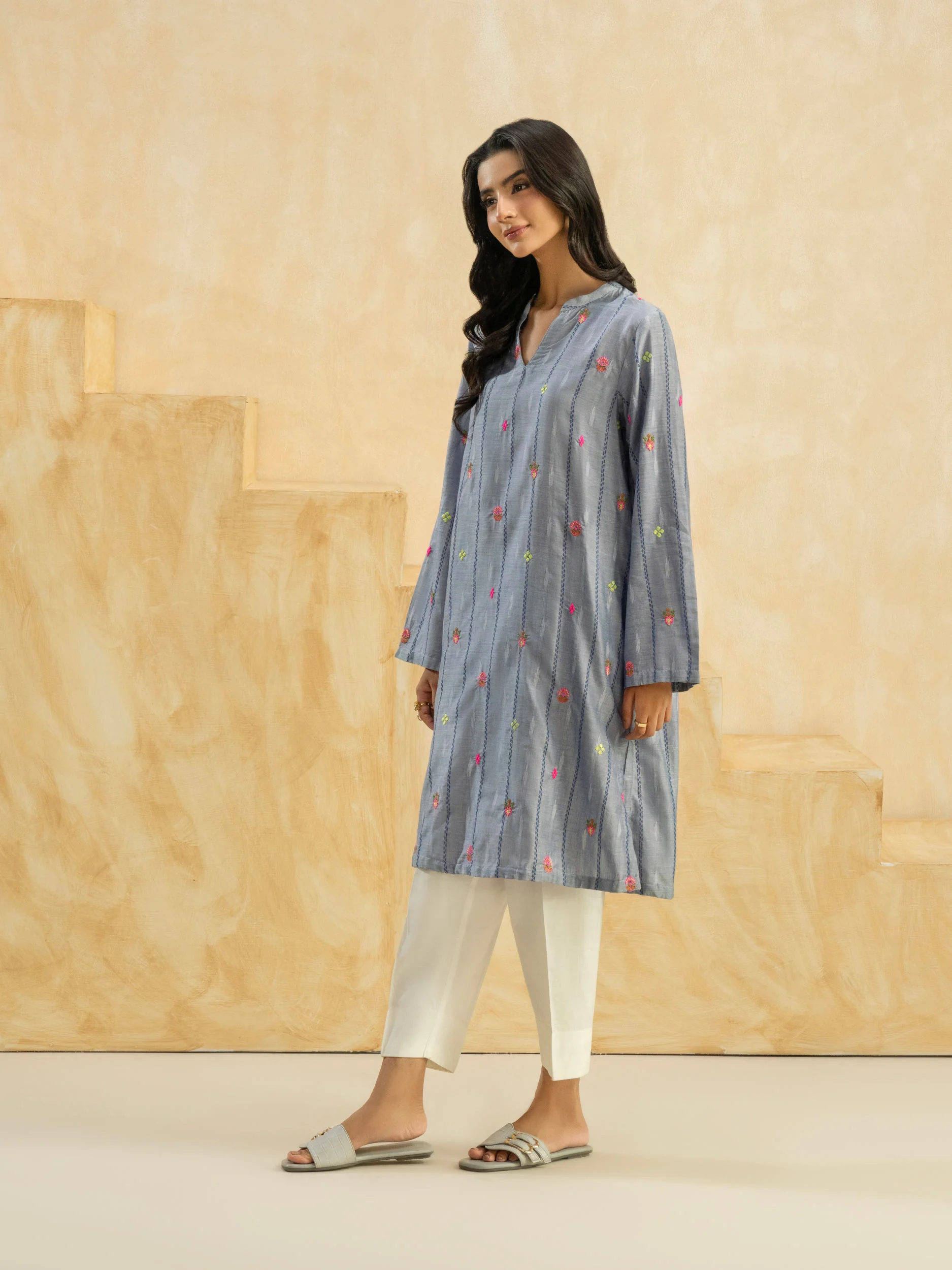 Denim Shirt-Embroidered (Pret) - Image 3