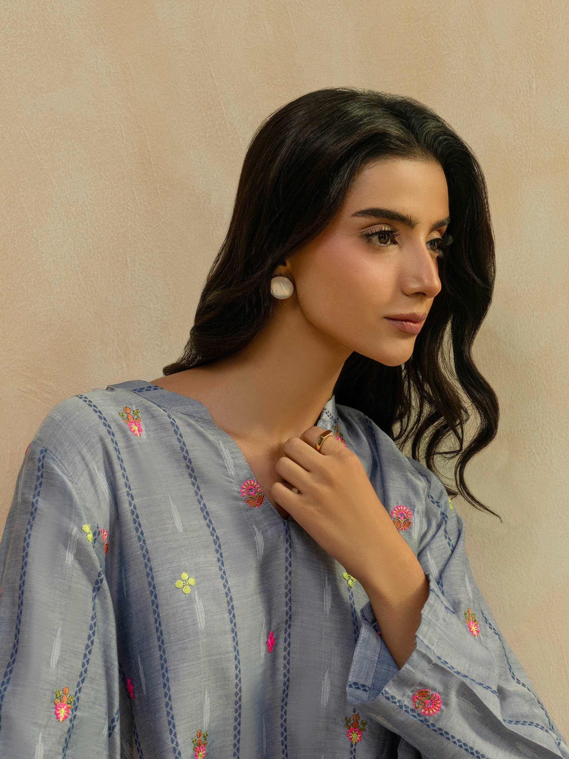 Denim Shirt-Embroidered (Pret) - Image 6