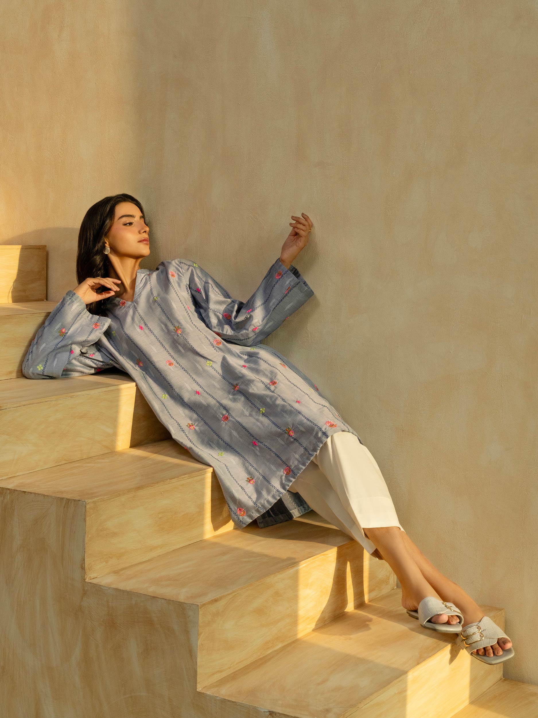 Denim Shirt-Embroidered (Pret) - Image 7