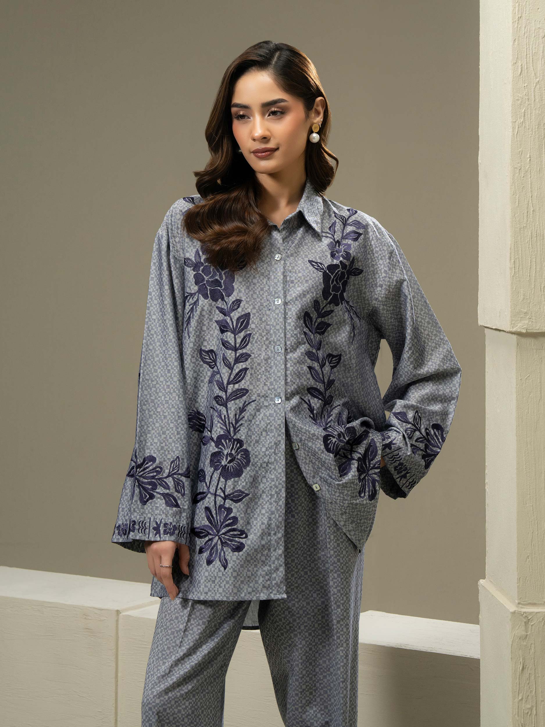 Jacquard Co-ord Set- Embroidered - Image 5