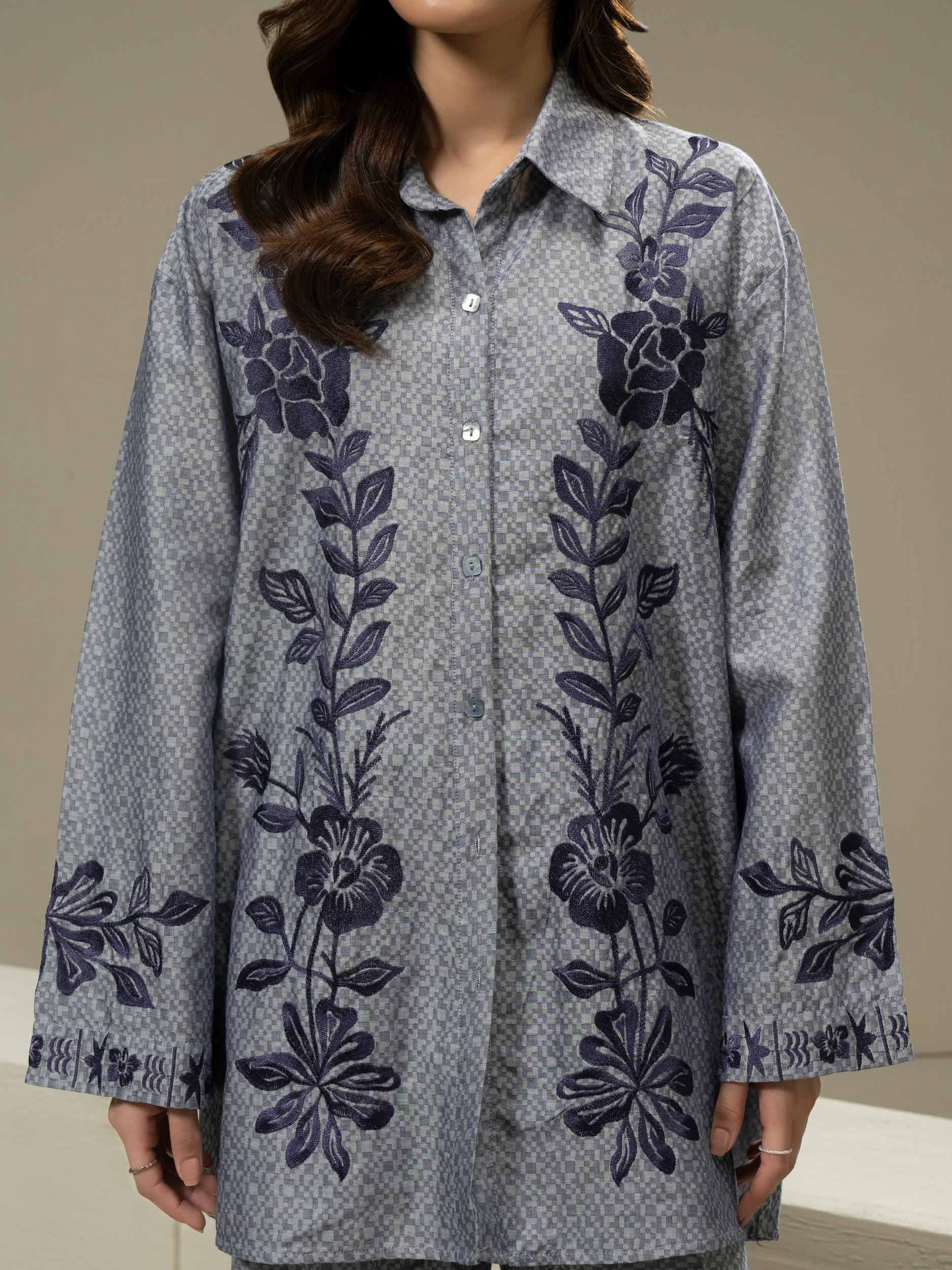 Jacquard Co-ord Set- Embroidered - Image 6