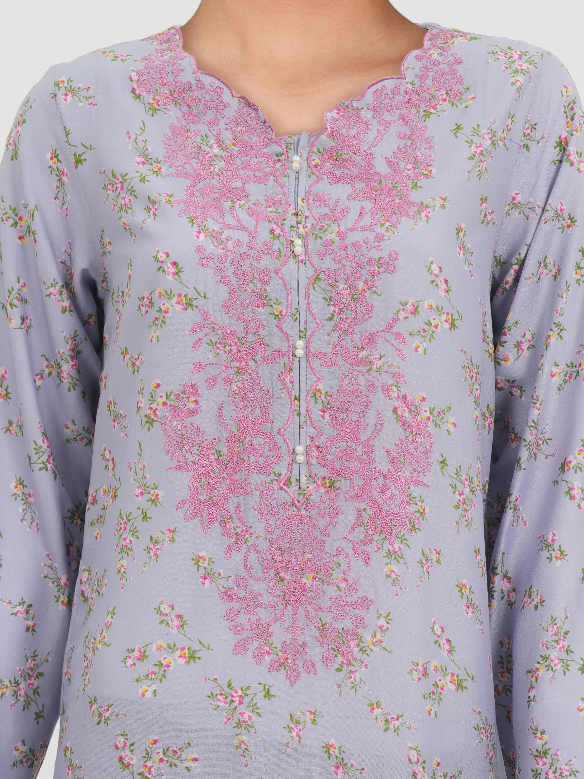 2 Piece Viscose Suit- Embroidered (Pret) - Image 3