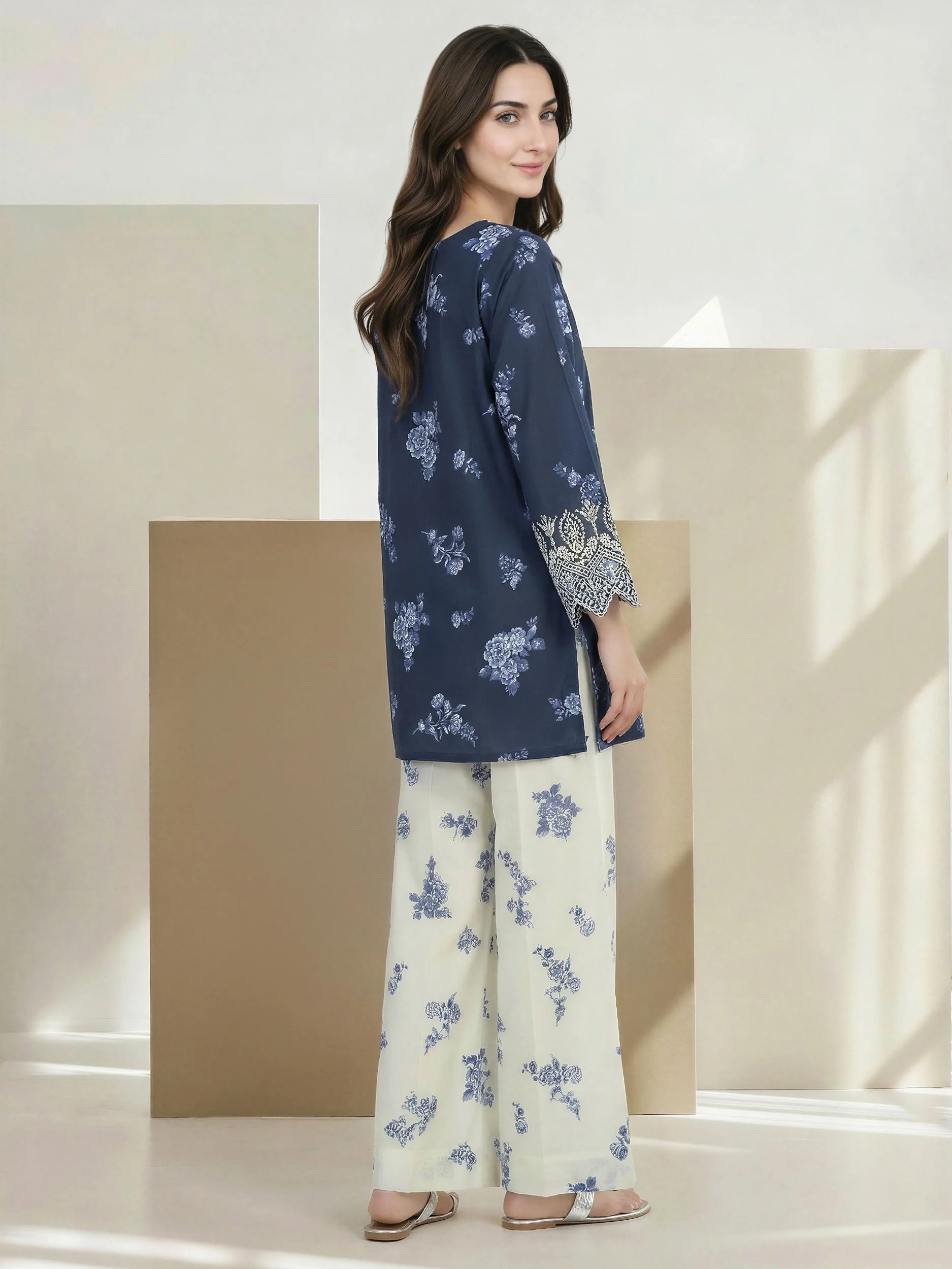 Cambric Co-ord Set- Embroirdered - Image 4