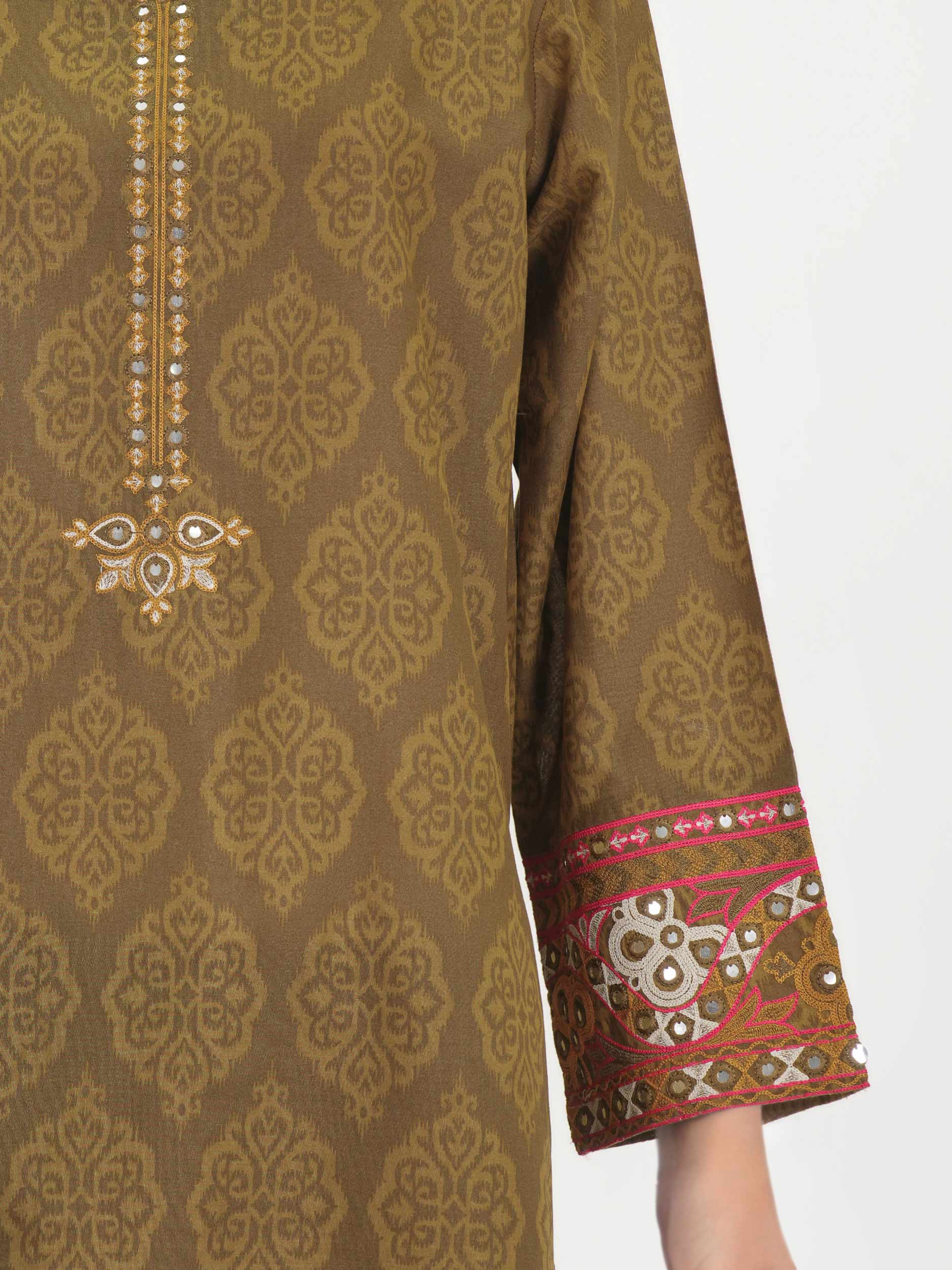 2 Piece Cambric Suit- Embroidered (Pret) - Image 4