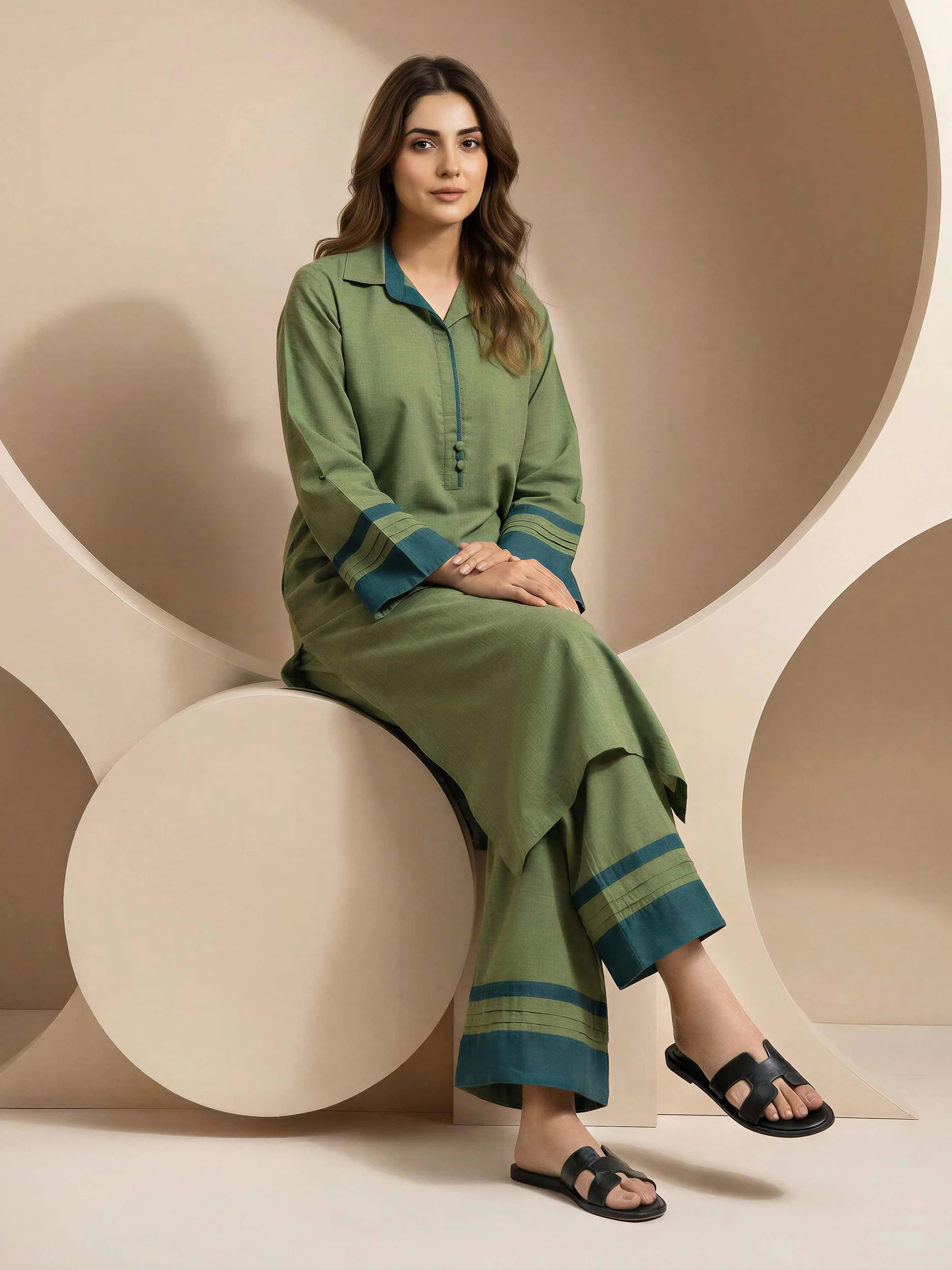 2 Piece Chambray Suit (Pret) - Image 2