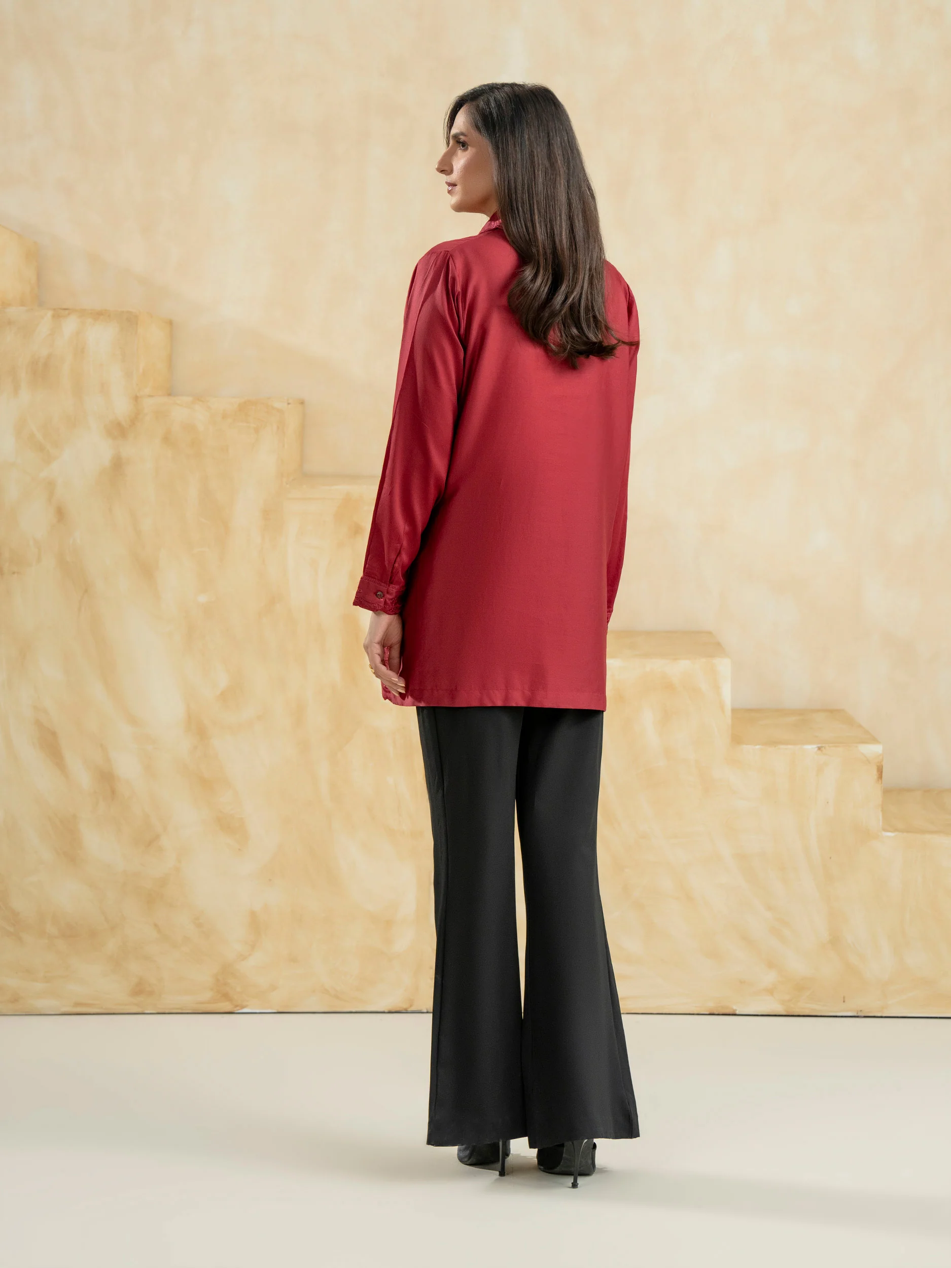 Satin Kurti-Embroidered (Pret) - Image 5
