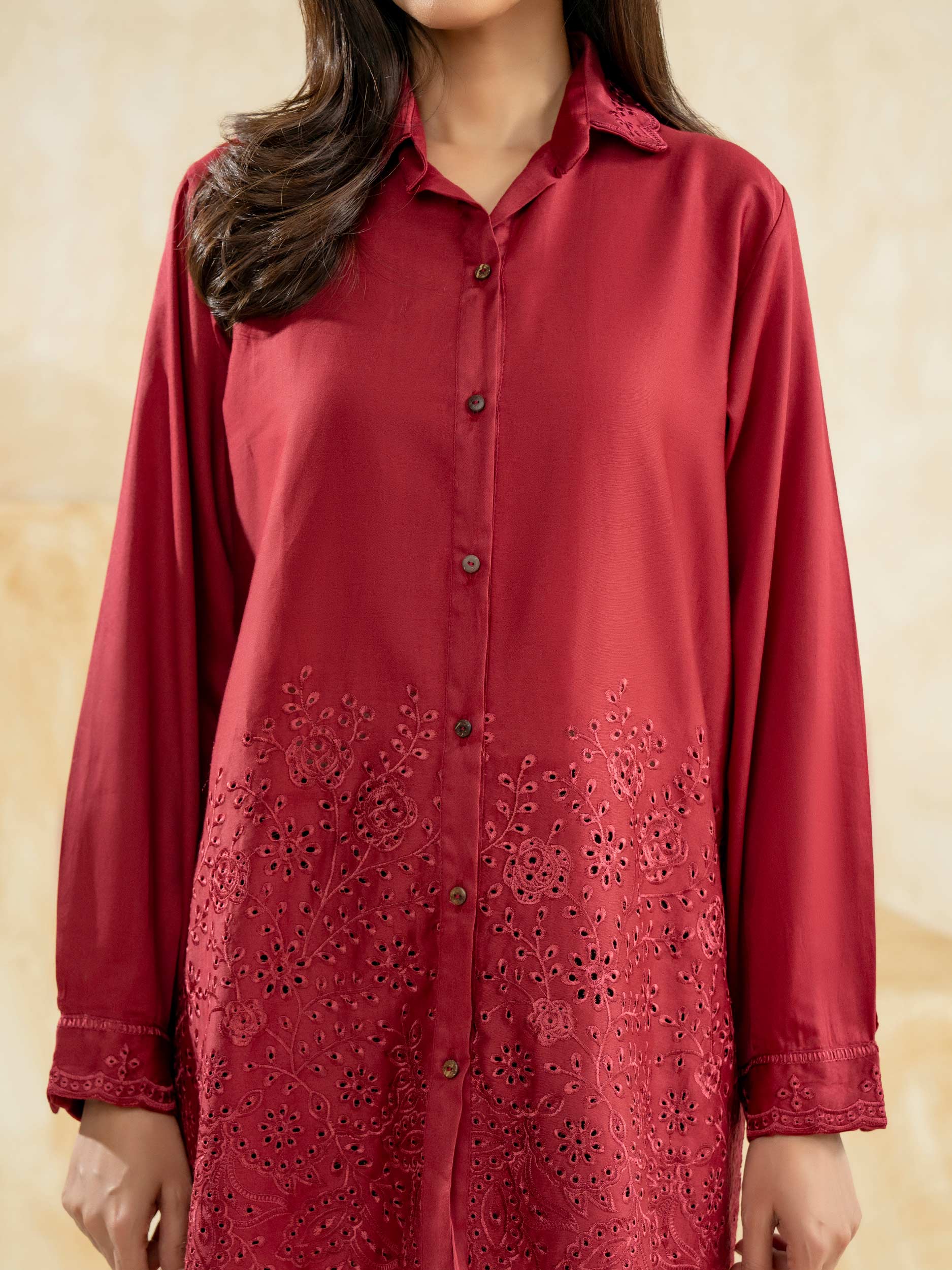 Satin Kurti-Embroidered (Pret) - Image 6
