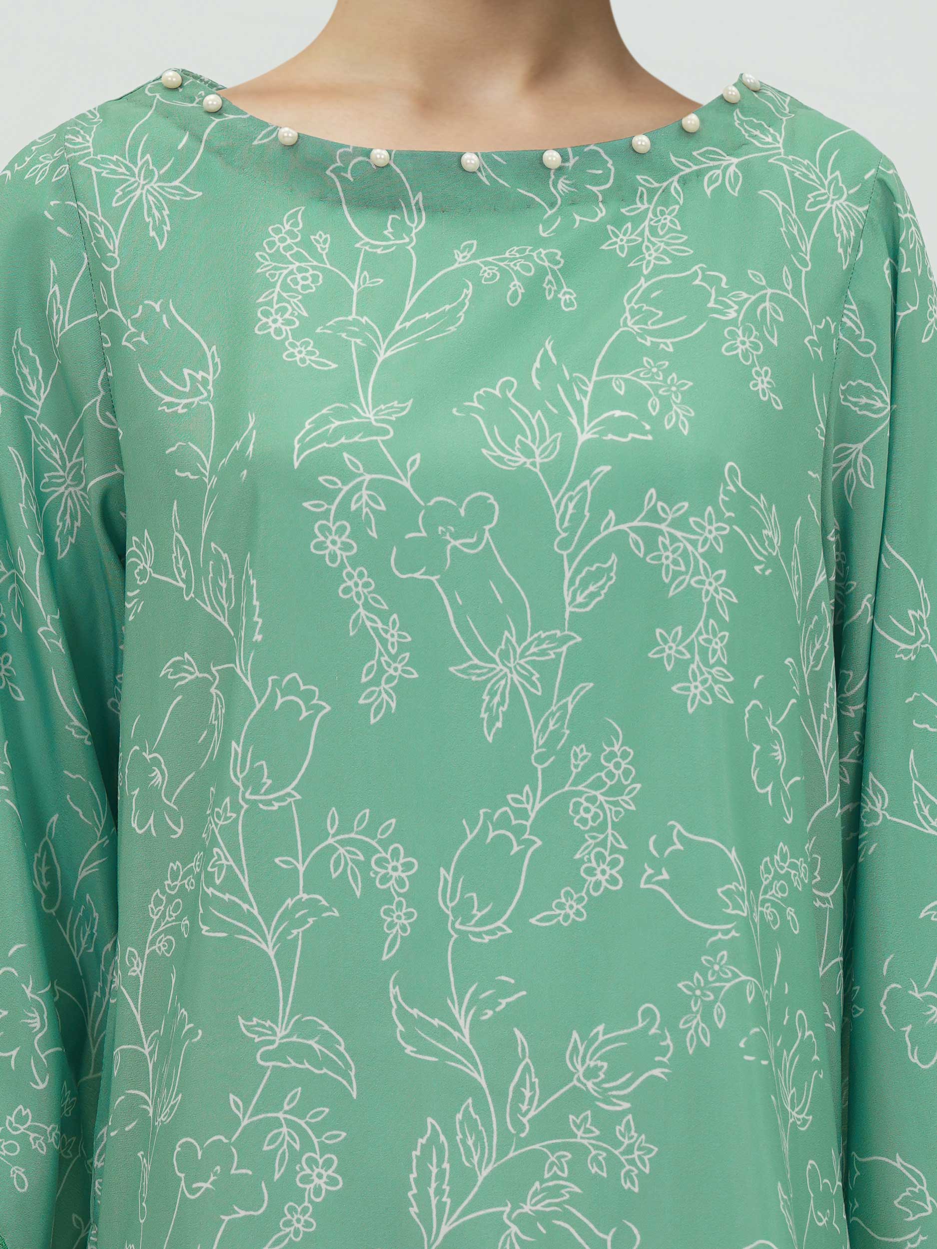 Poly Lawn Kurti- Embroidered (Pret) - Image 5