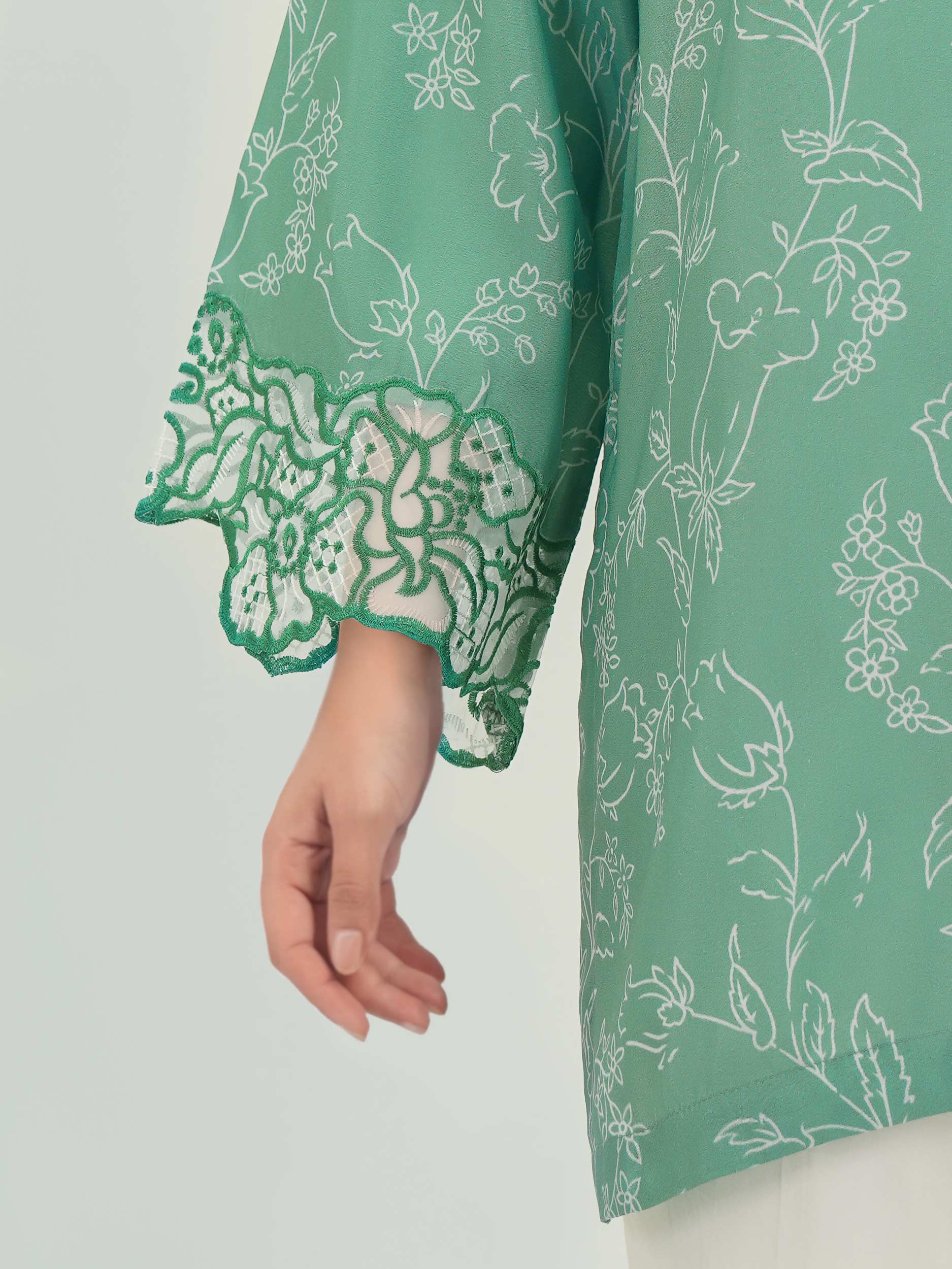 Poly Lawn Kurti- Embroidered (Pret) - Image 6