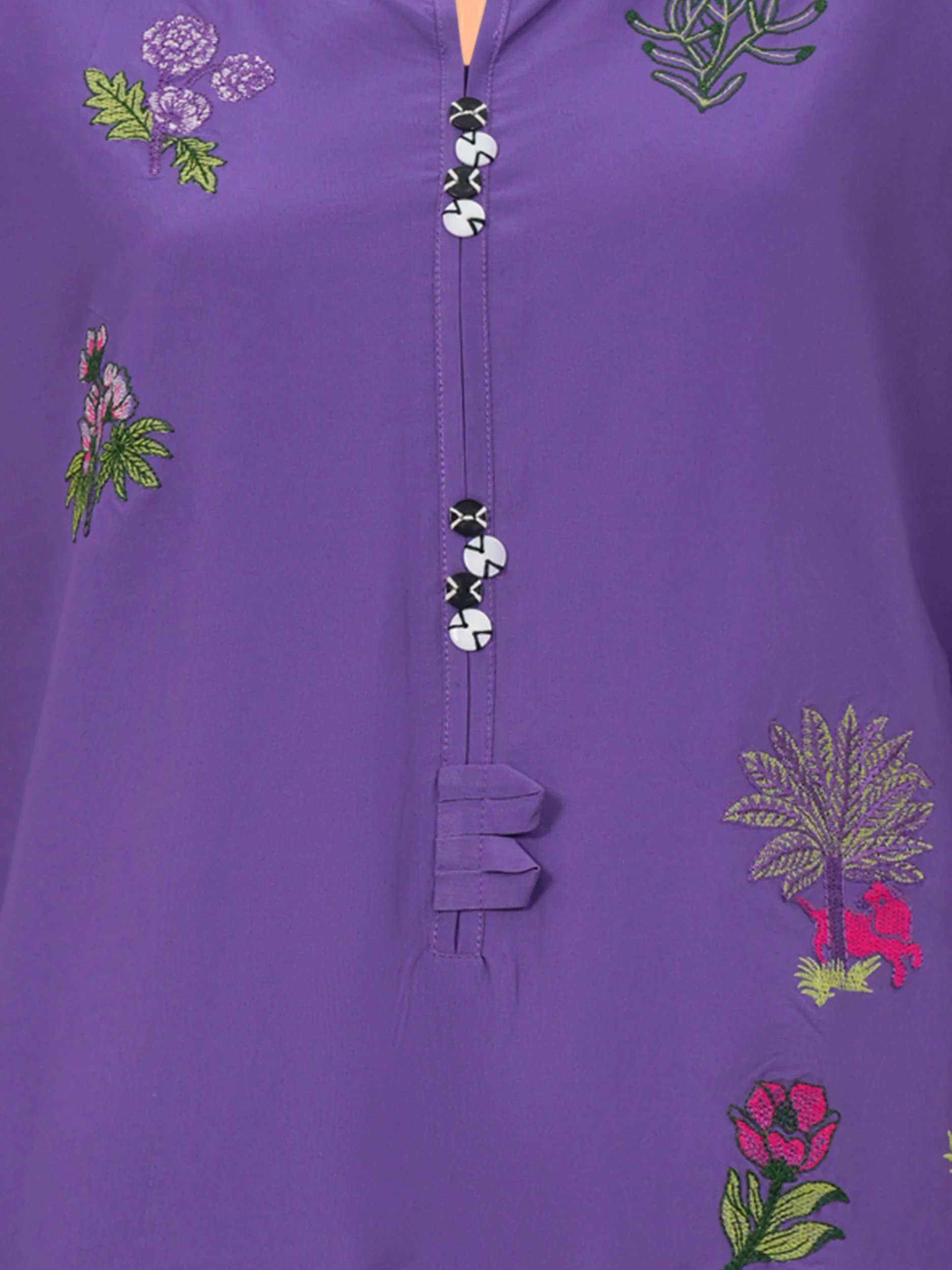 Poly Cambric Shirt- Embroidered (Pret) - Image 3