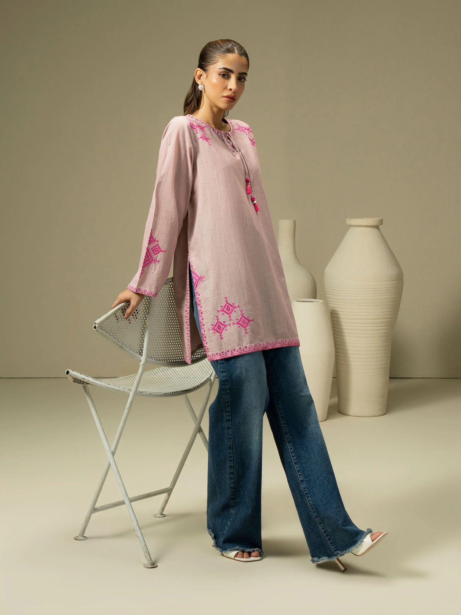 Yarn Dyed Kurti-Embroidered (Pret) - Image 5