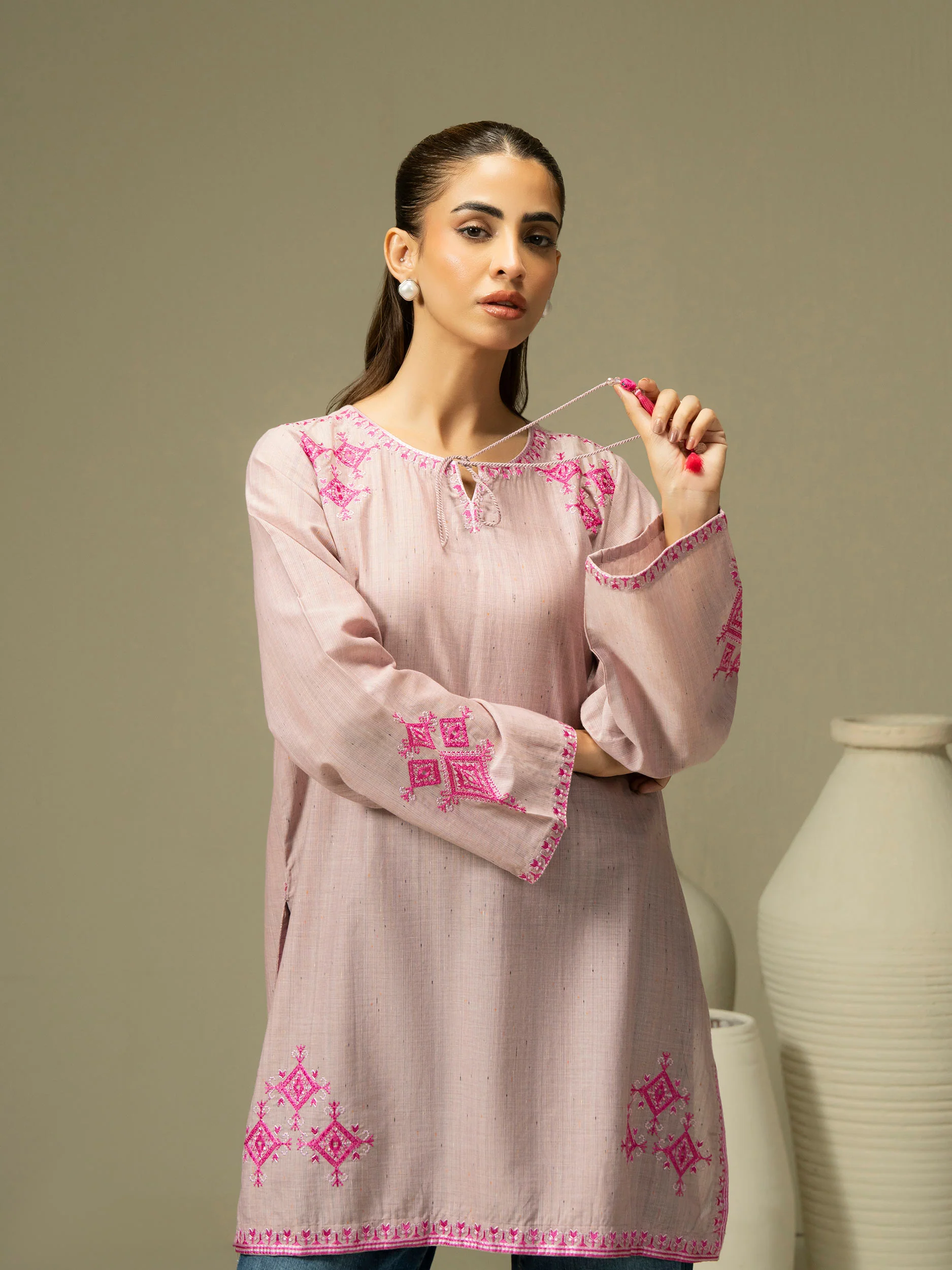 Yarn Dyed Kurti-Embroidered (Pret) - Image 6