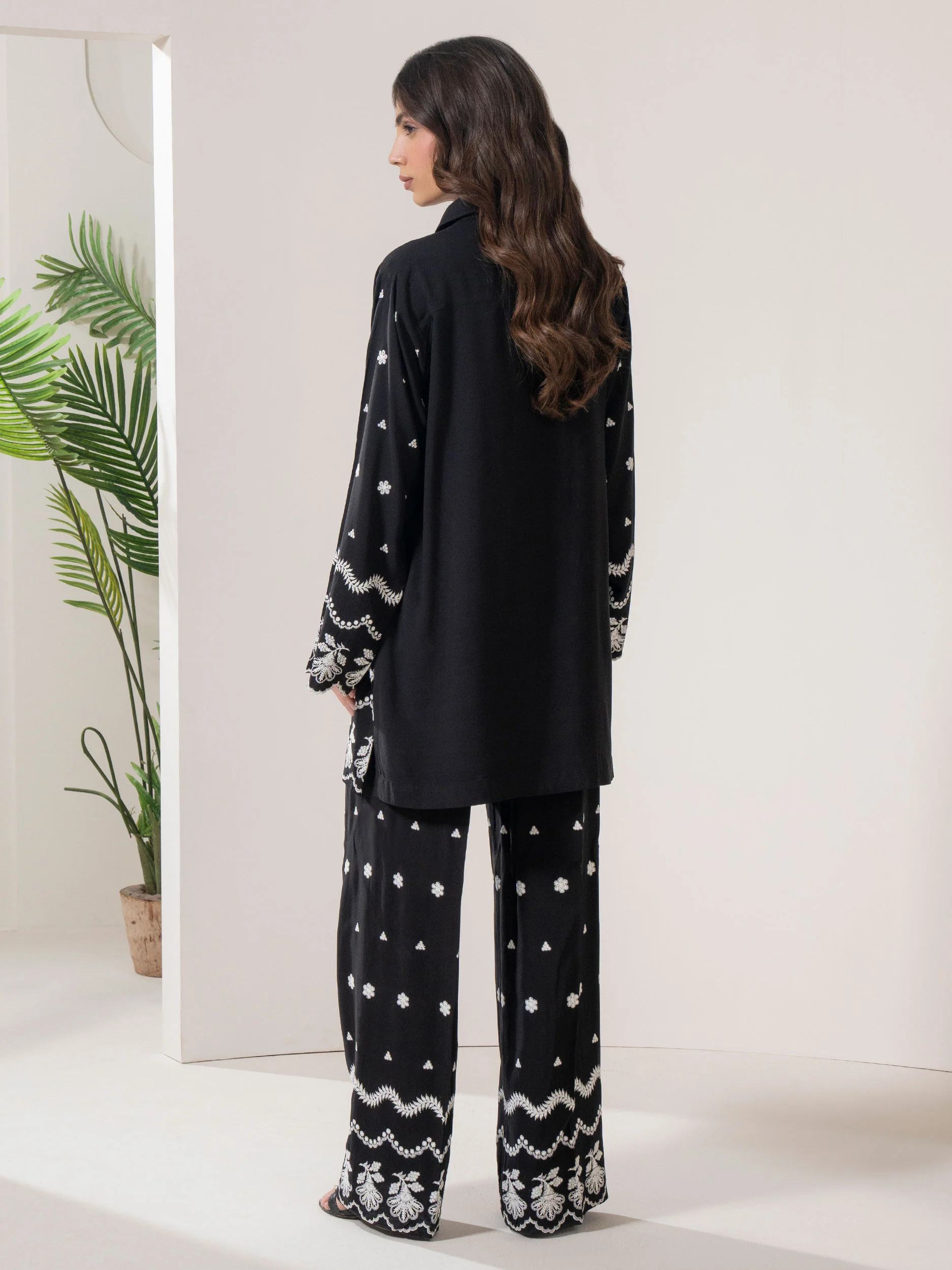 2 Piece Linen Suit- Embroidered (Pret) - Image 5
