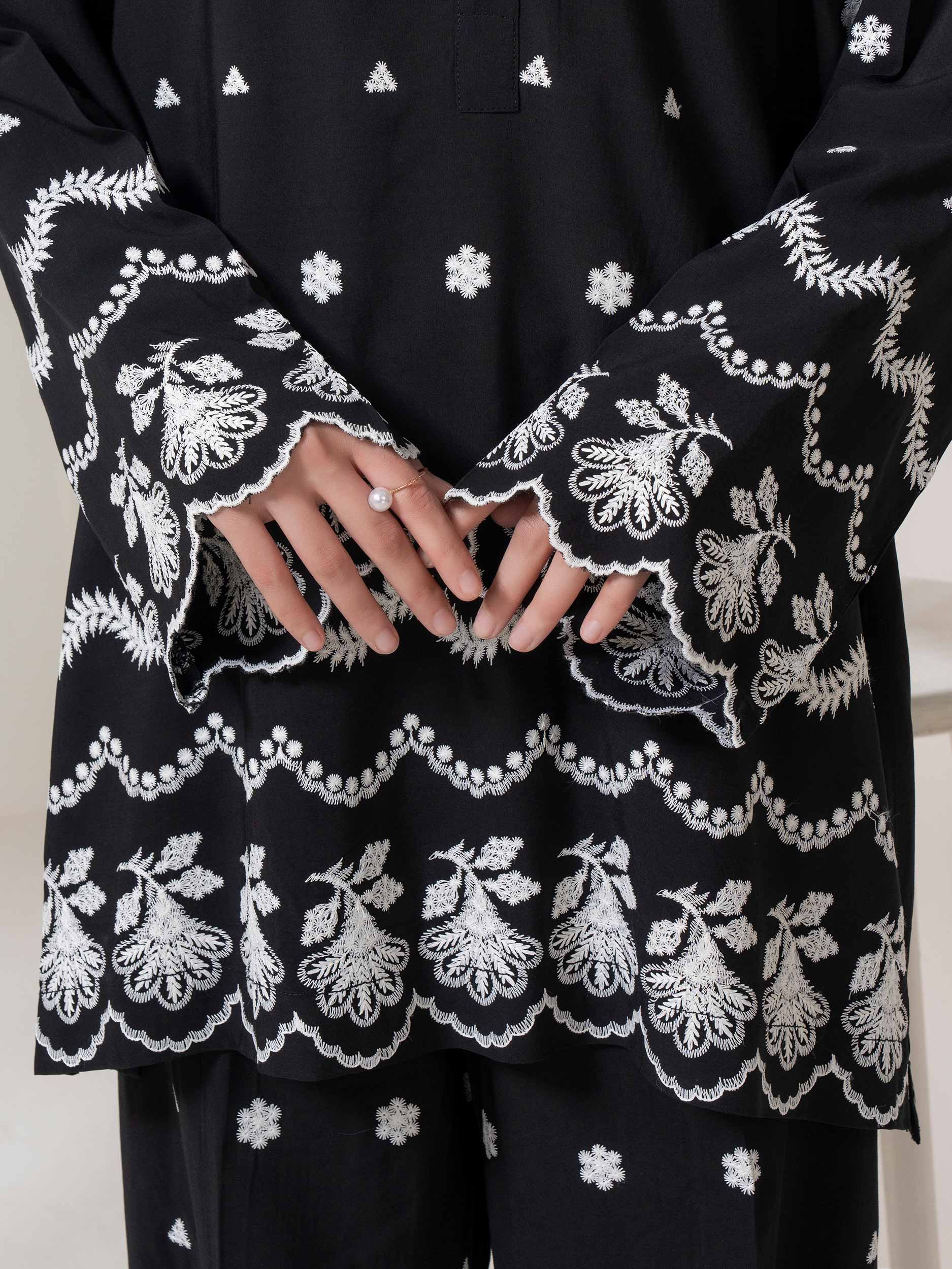 2 Piece Linen Suit- Embroidered (Pret) - Image 6