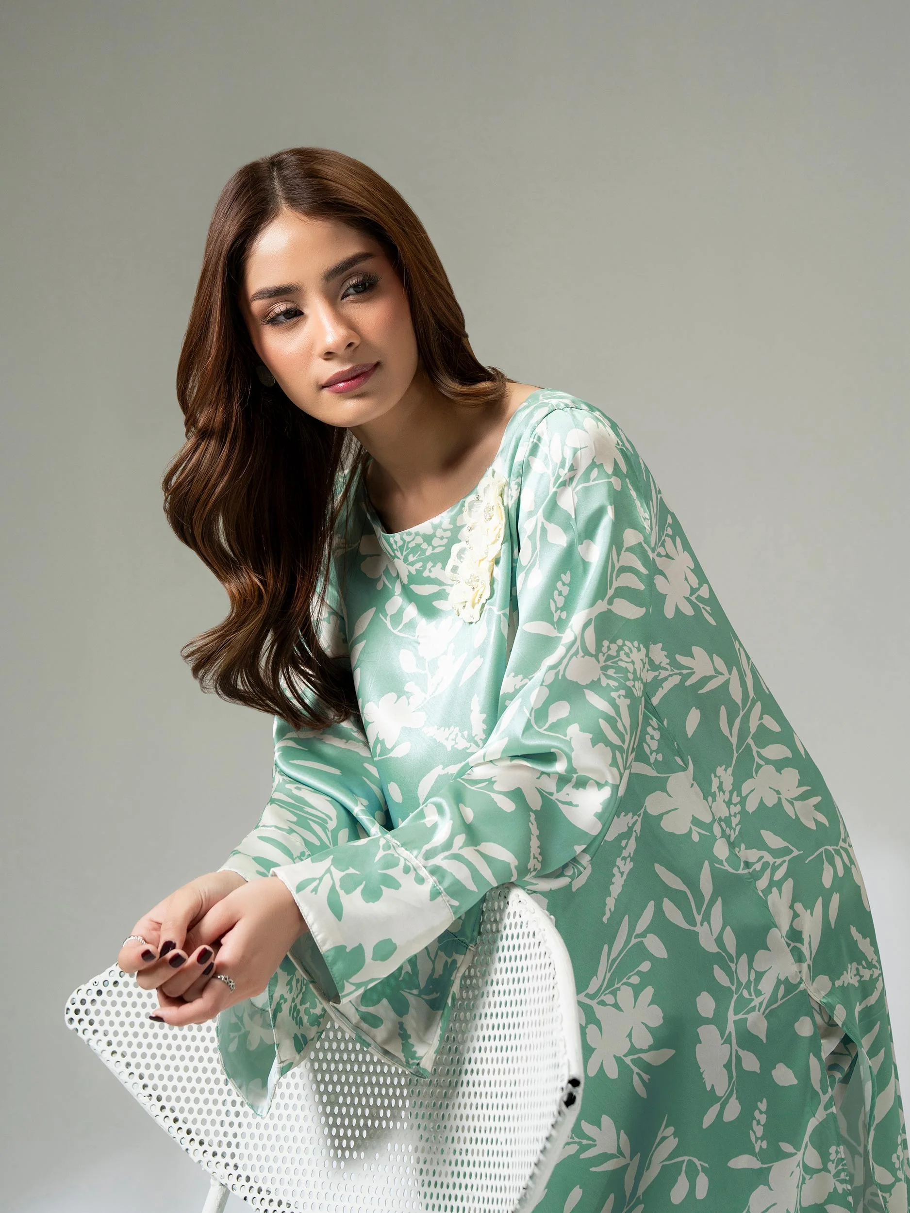 2 Piece Silk Suit (Pret) - Image 6