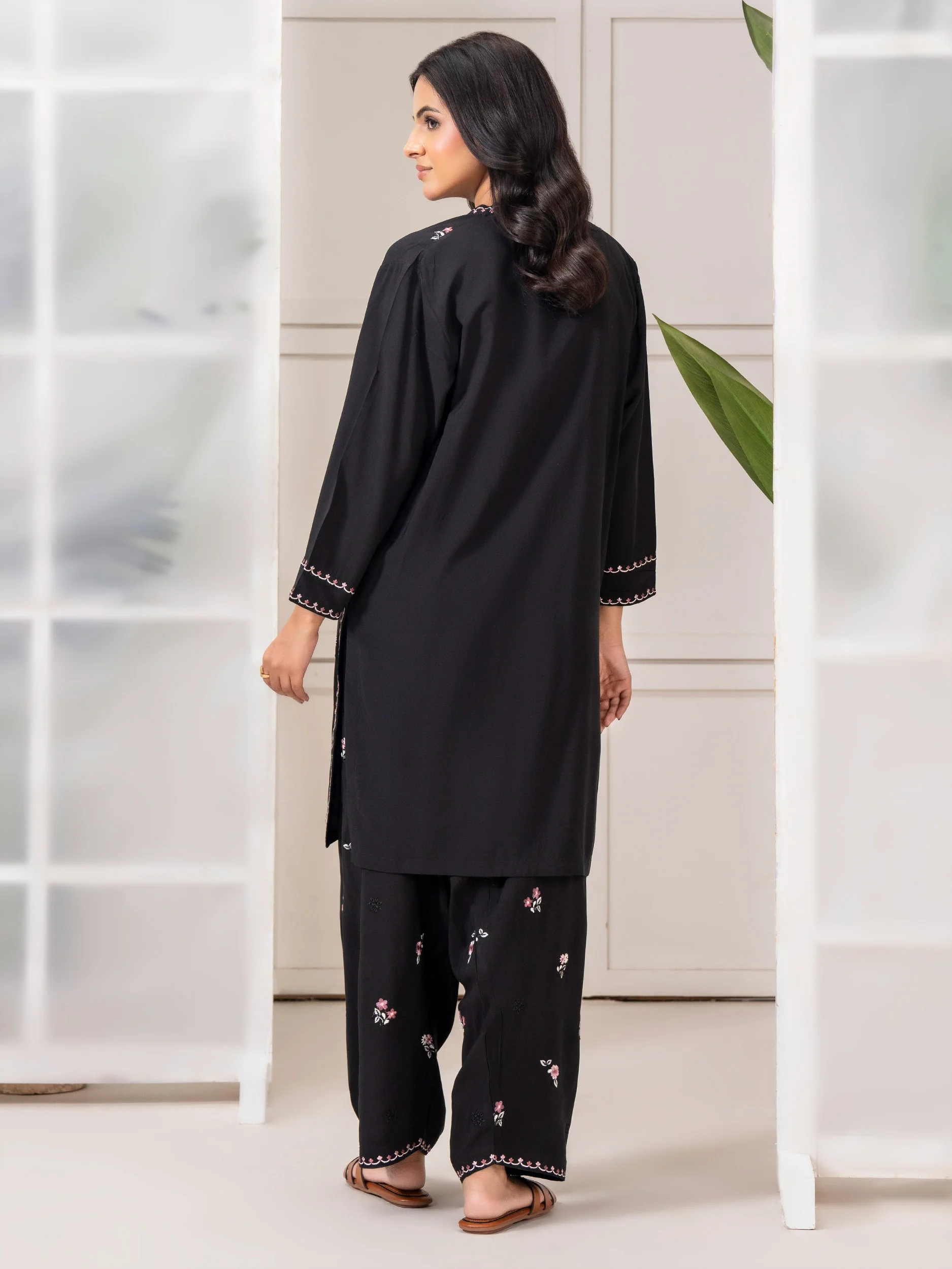 2 Piece Linen Suit-Embroidered (Pret) - Image 4