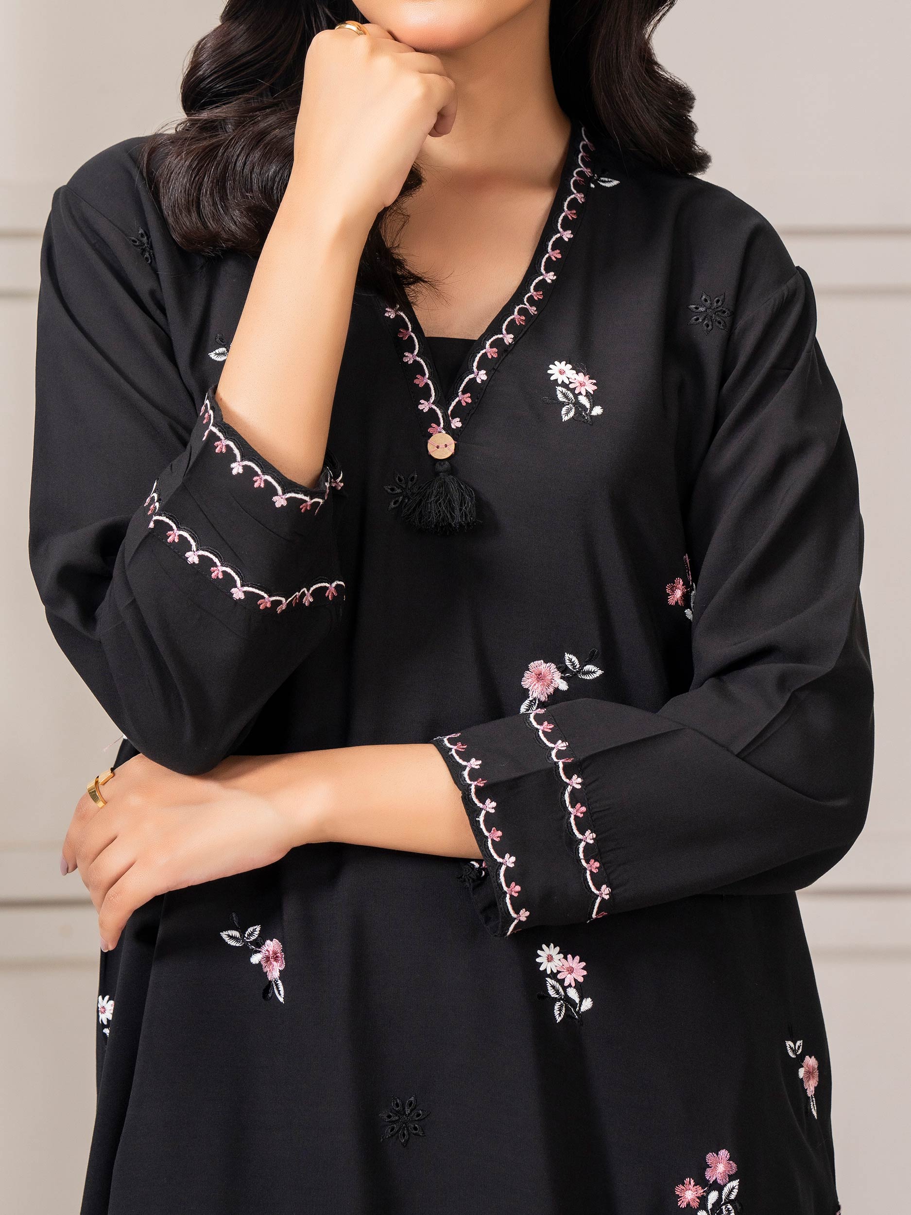 2 Piece Linen Suit-Embroidered (Pret) - Image 6