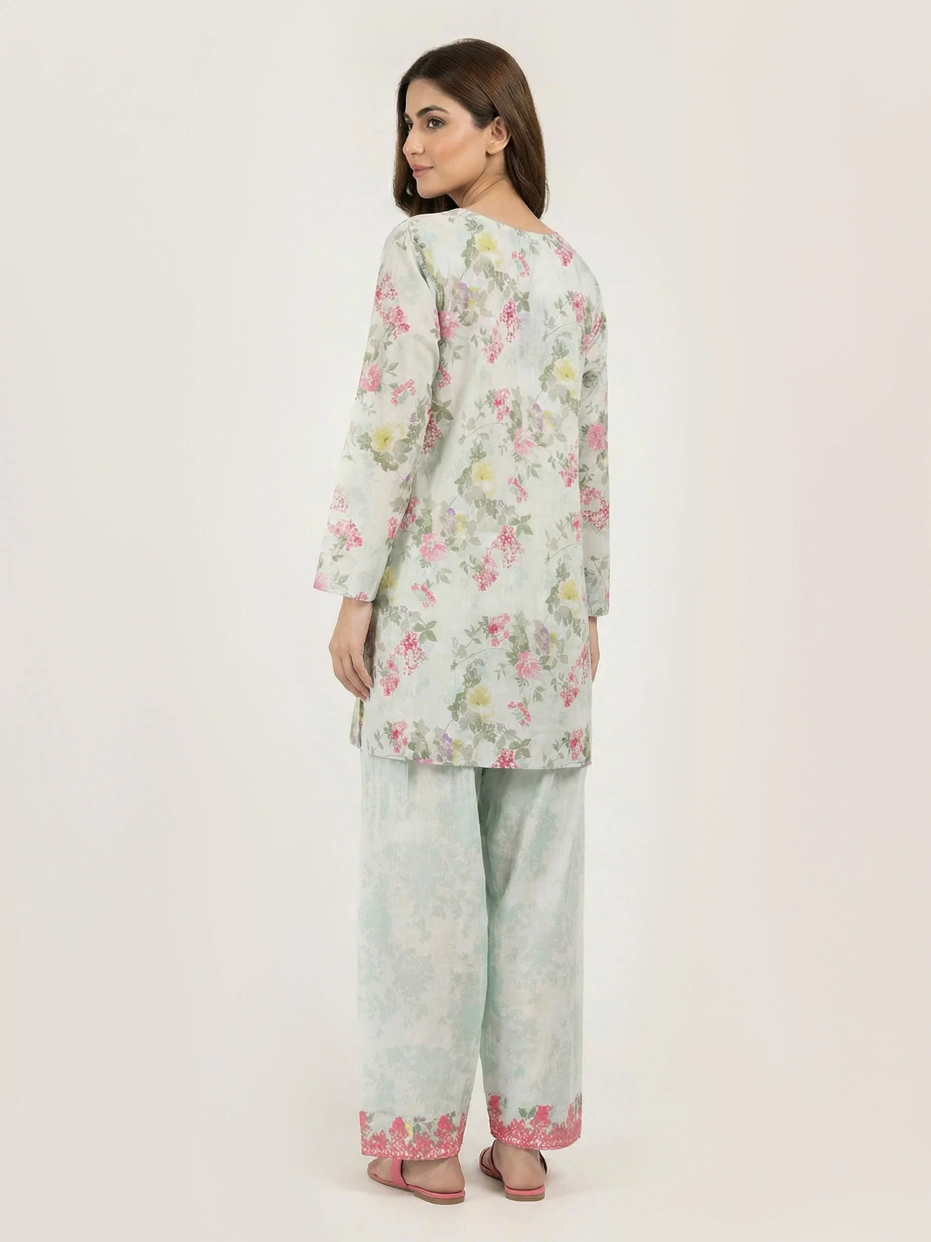 2 Piece Lawn Slub Suit- Embroidered (Pret) - Image 2