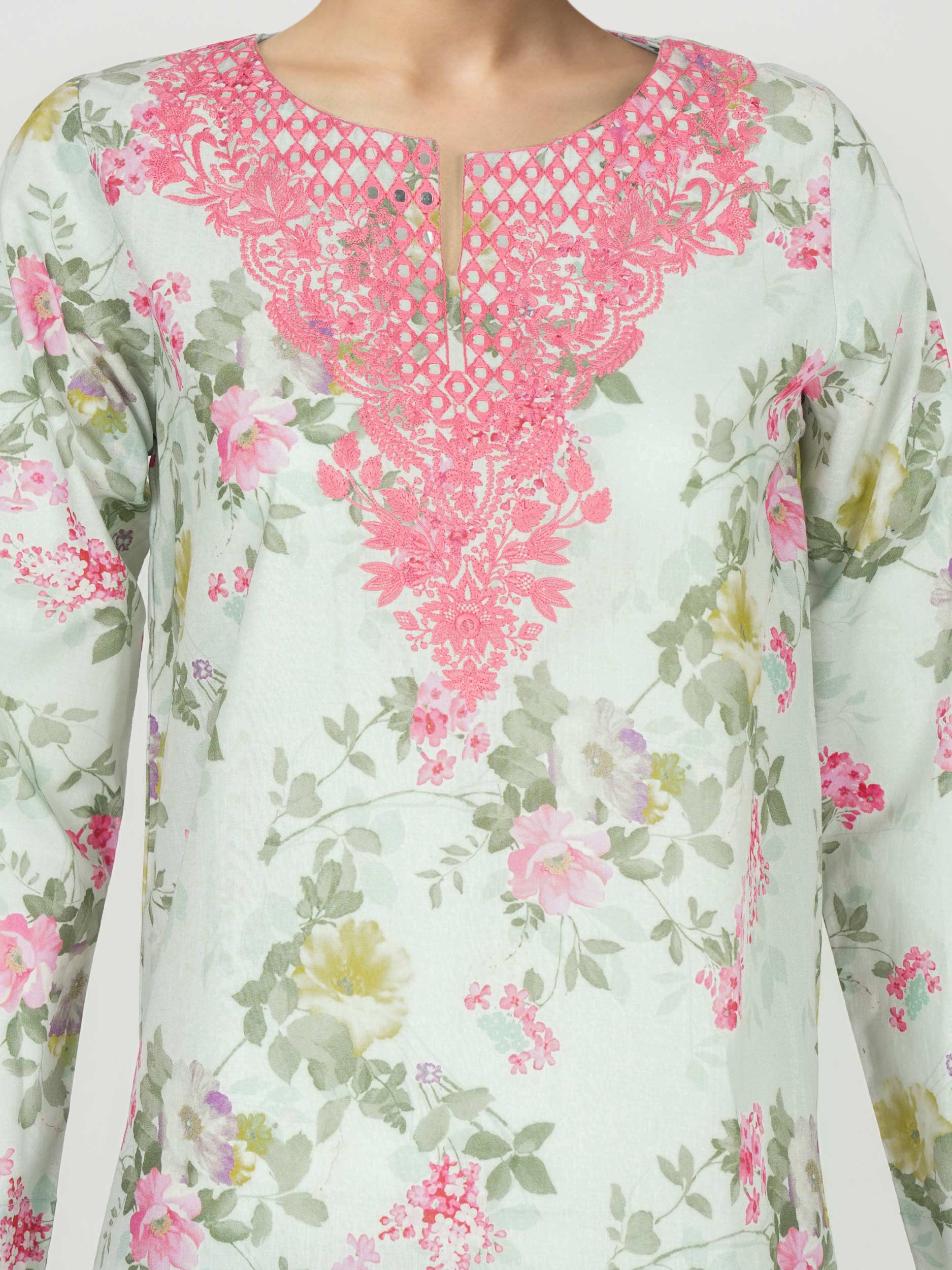 2 Piece Lawn Slub Suit- Embroidered (Pret) - Image 3