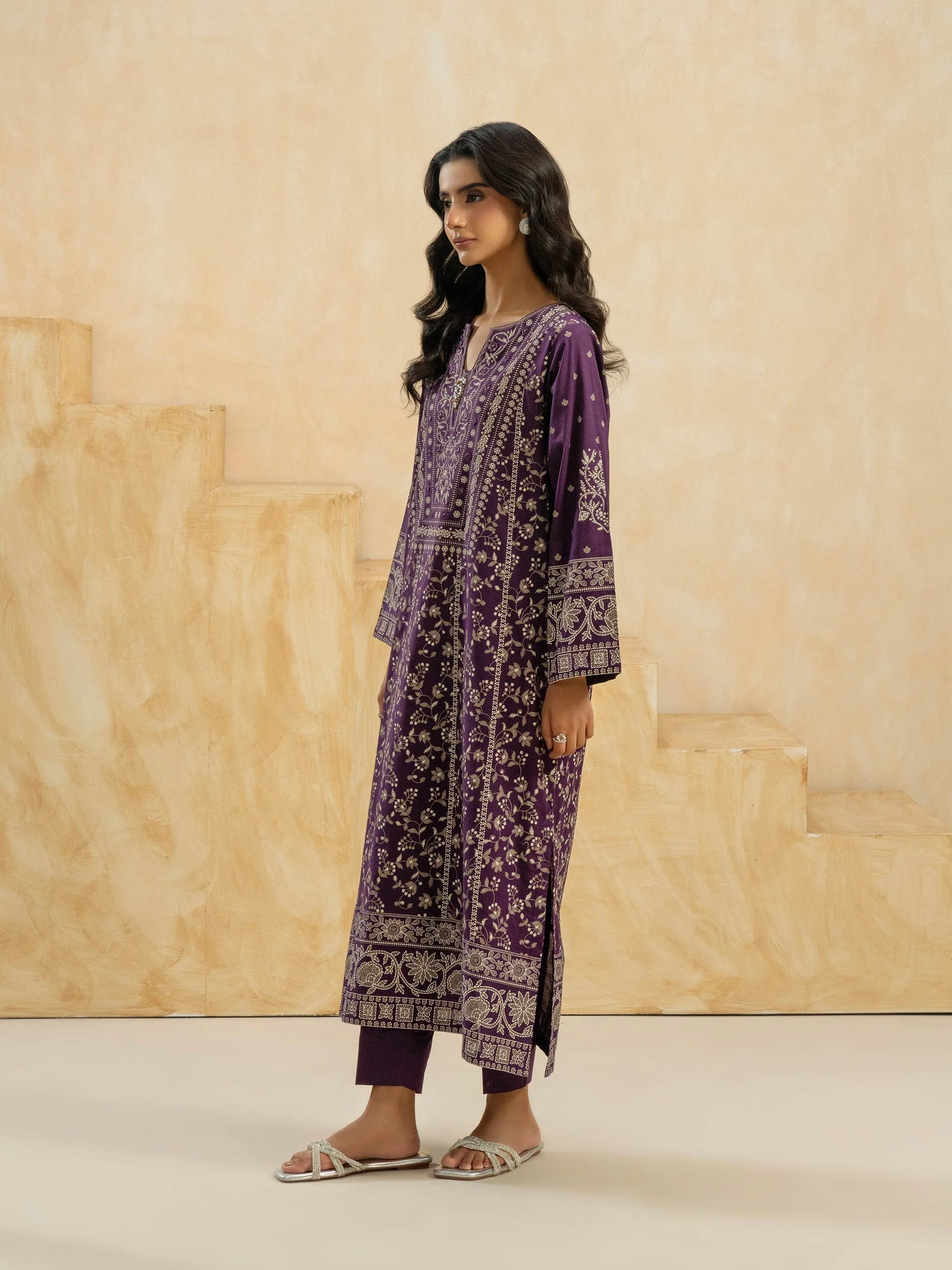 2 Piece Cambric Suit-Embroidered (Pret) - Image 4