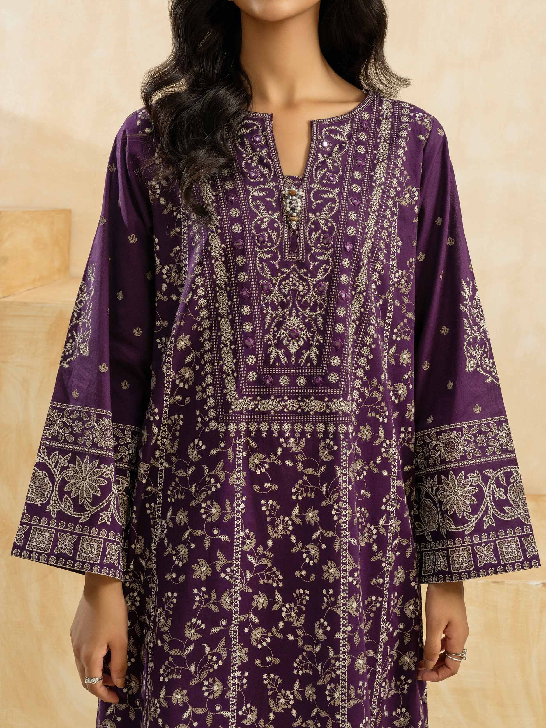2 Piece Cambric Suit-Embroidered (Pret) - Image 7