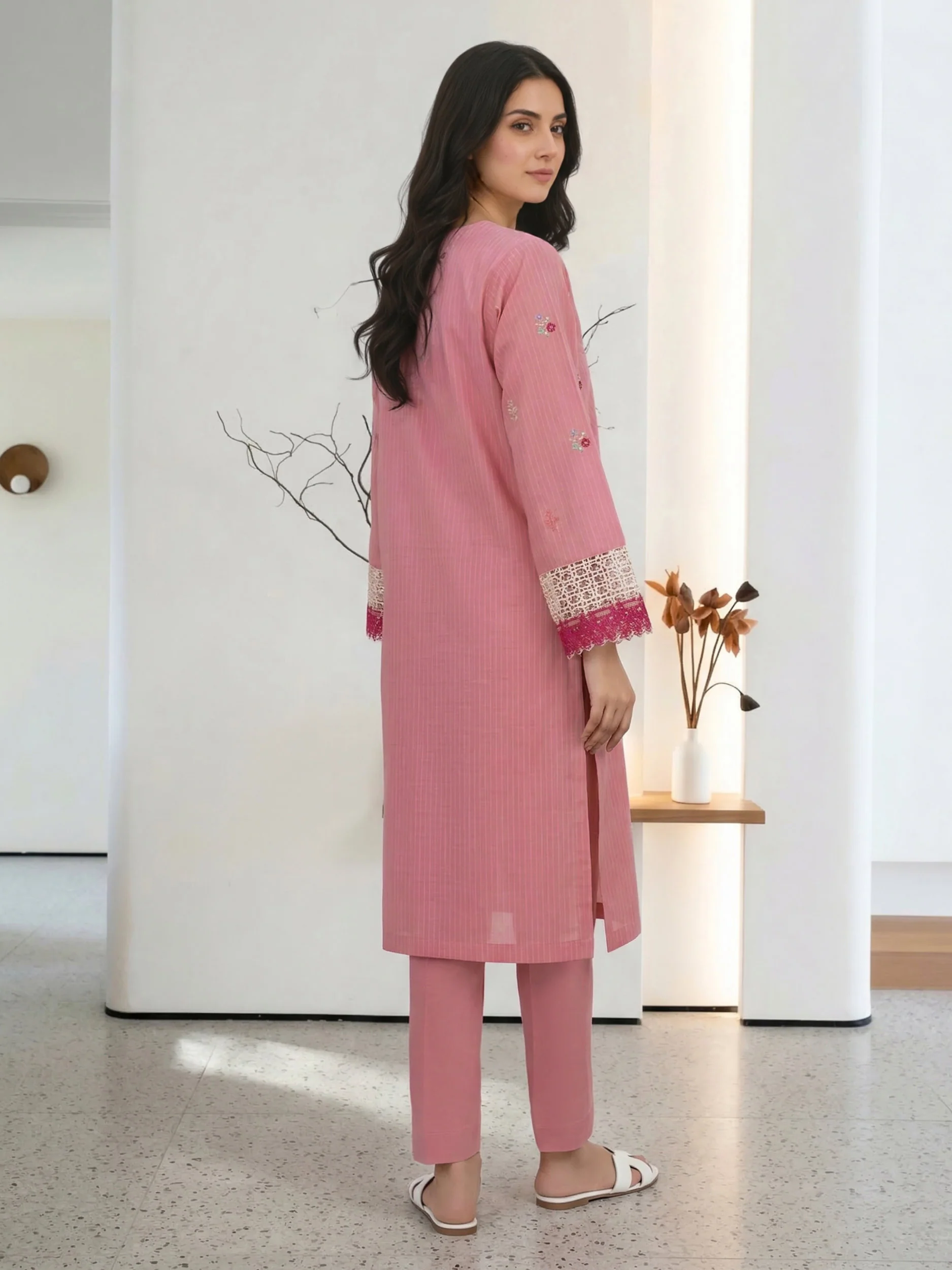 2 Piece Yarn Dyed Suit- Embroidered (Pret) - Image 3